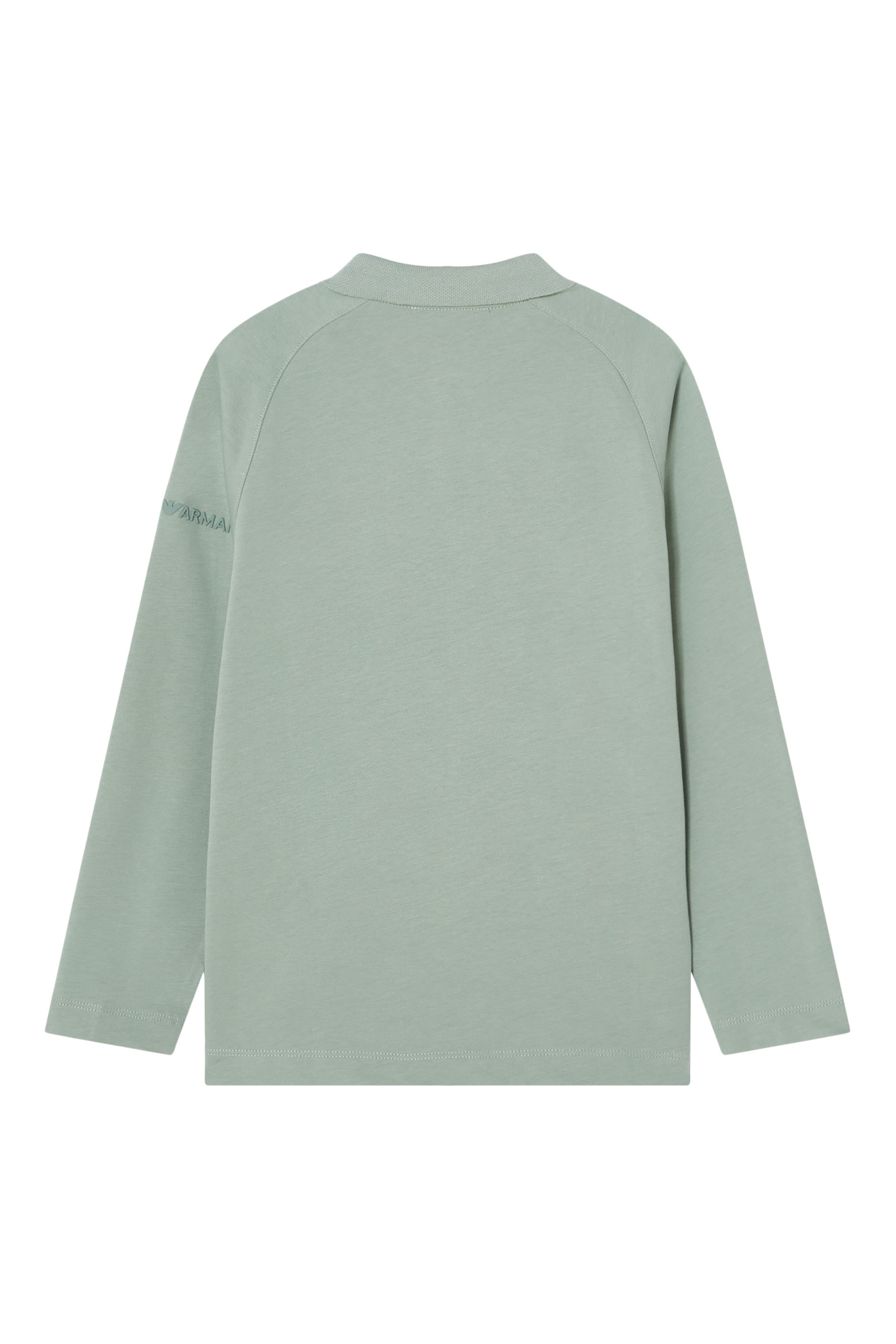 Kids Text Logo Long-Sleeve Polo Shirt 