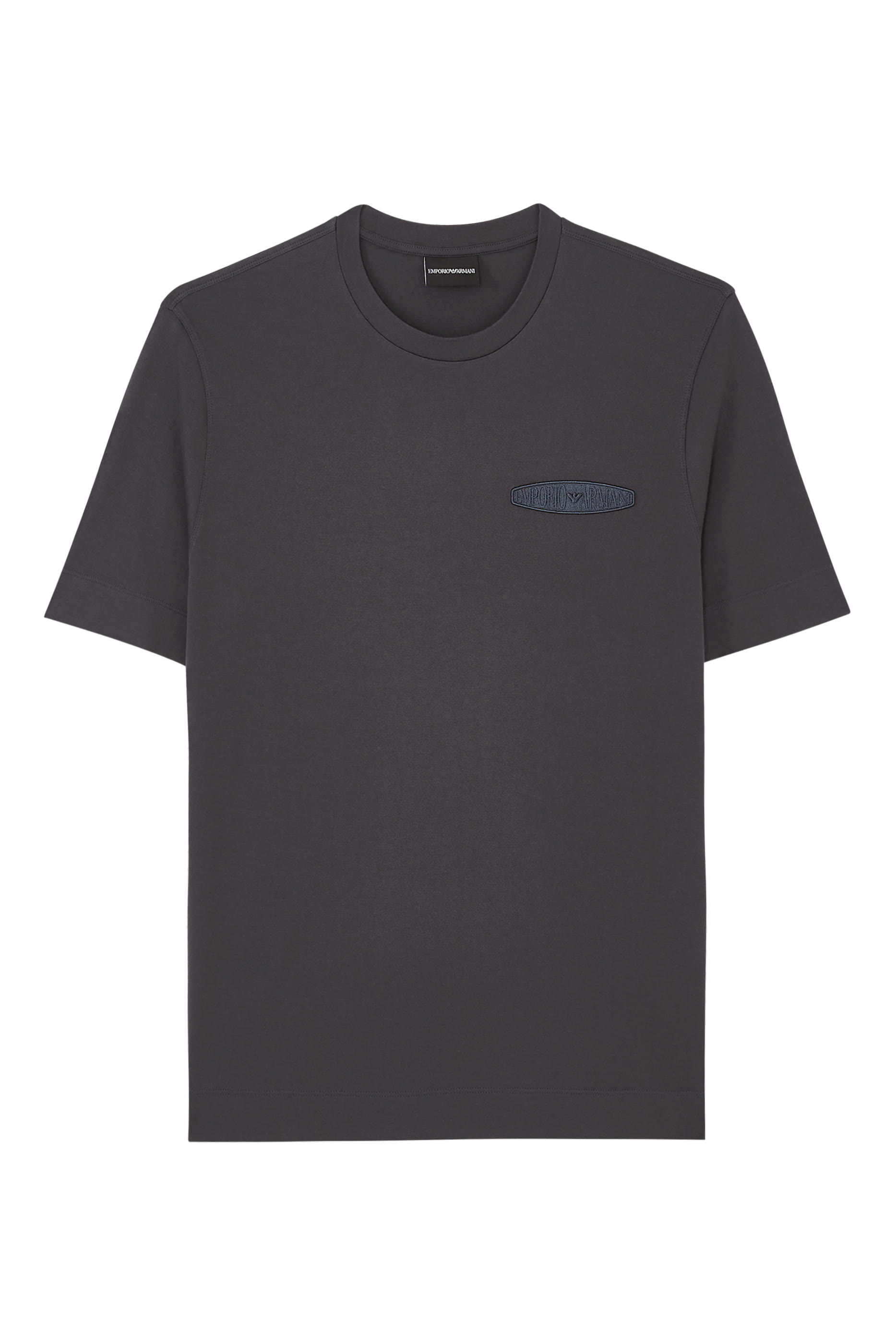 Micro EA Text Logo Embroidered T-Shirt