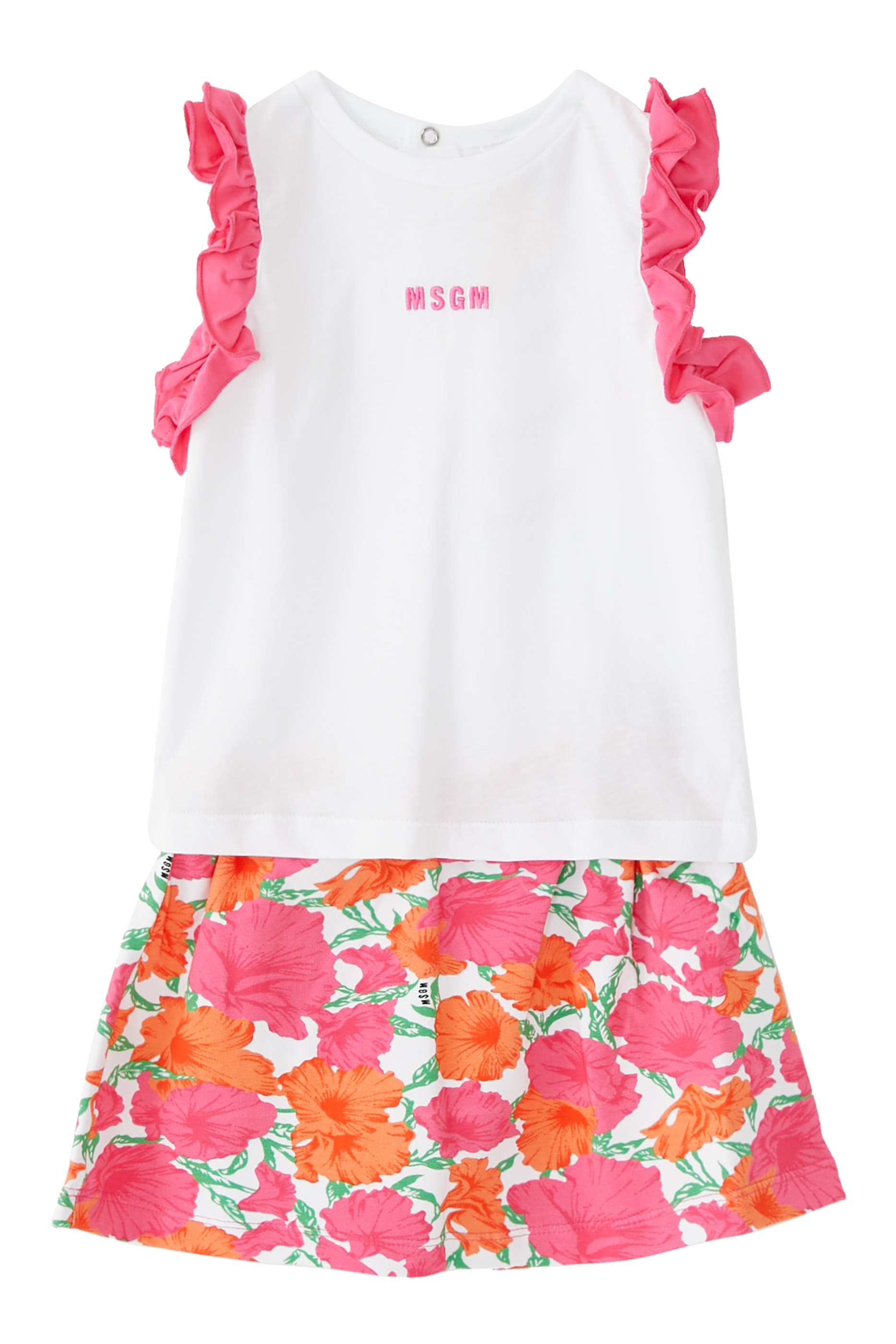 Kids Floral T-Shirt & Skirt Set