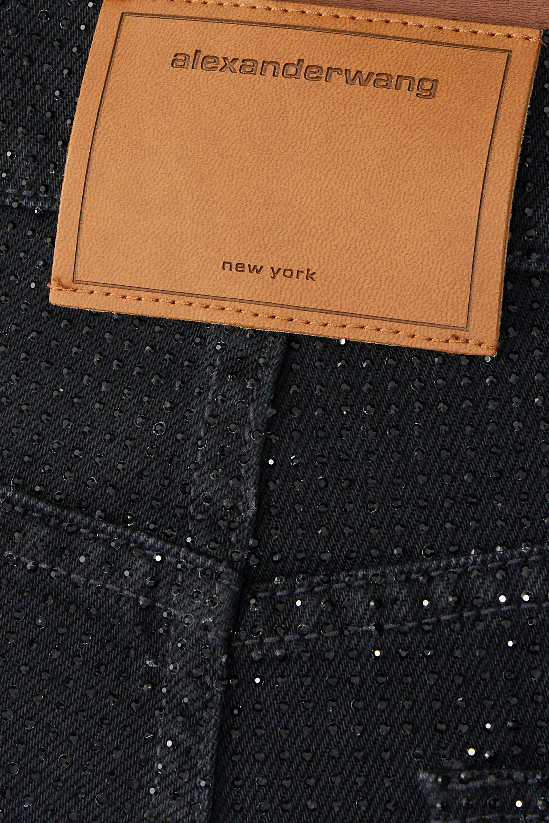 EZ Crystal Rhinestone Hotfix Straight-Leg Cotton Jeans