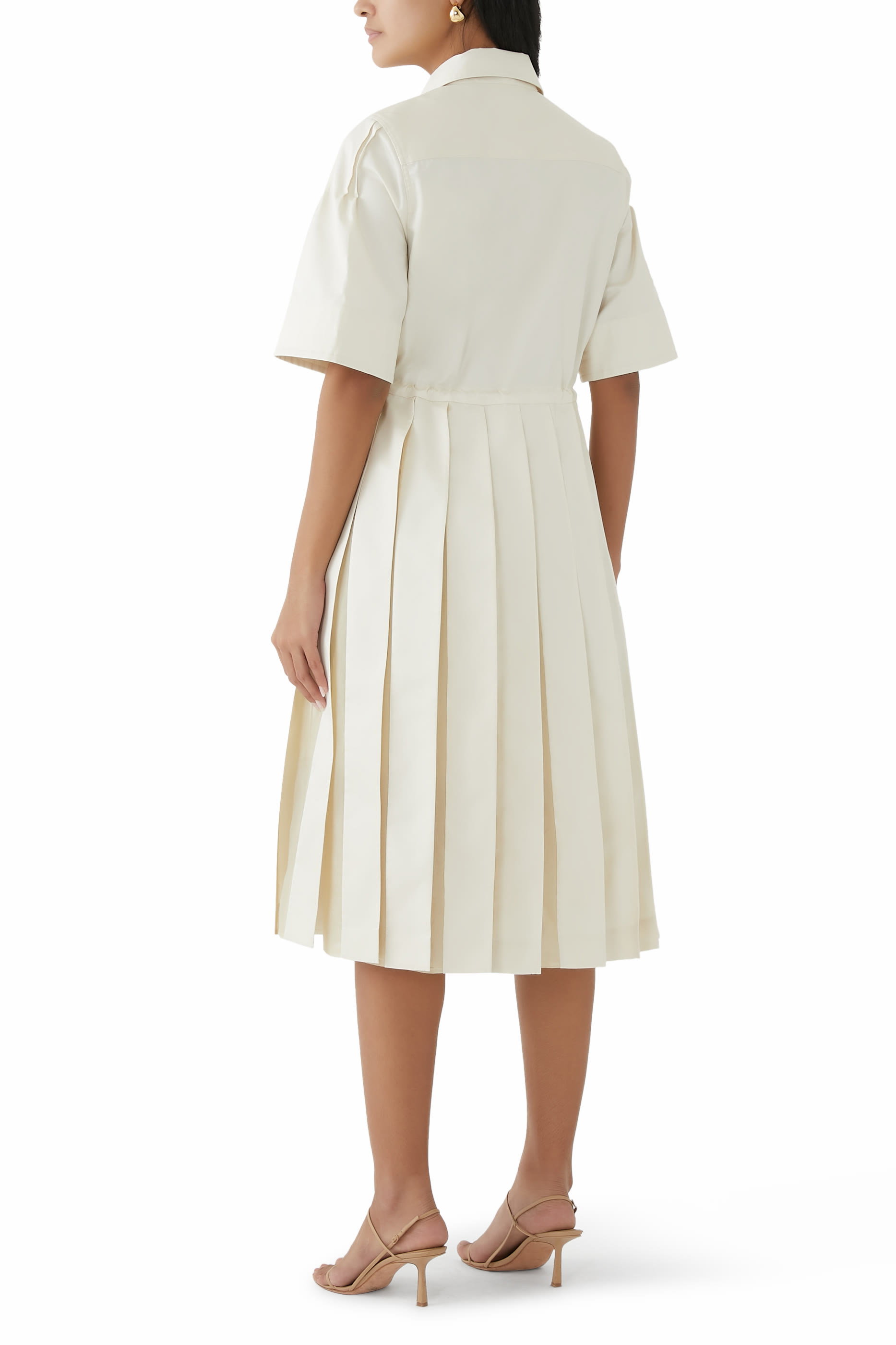 Cotton & Silk Midi Shirt Dress 