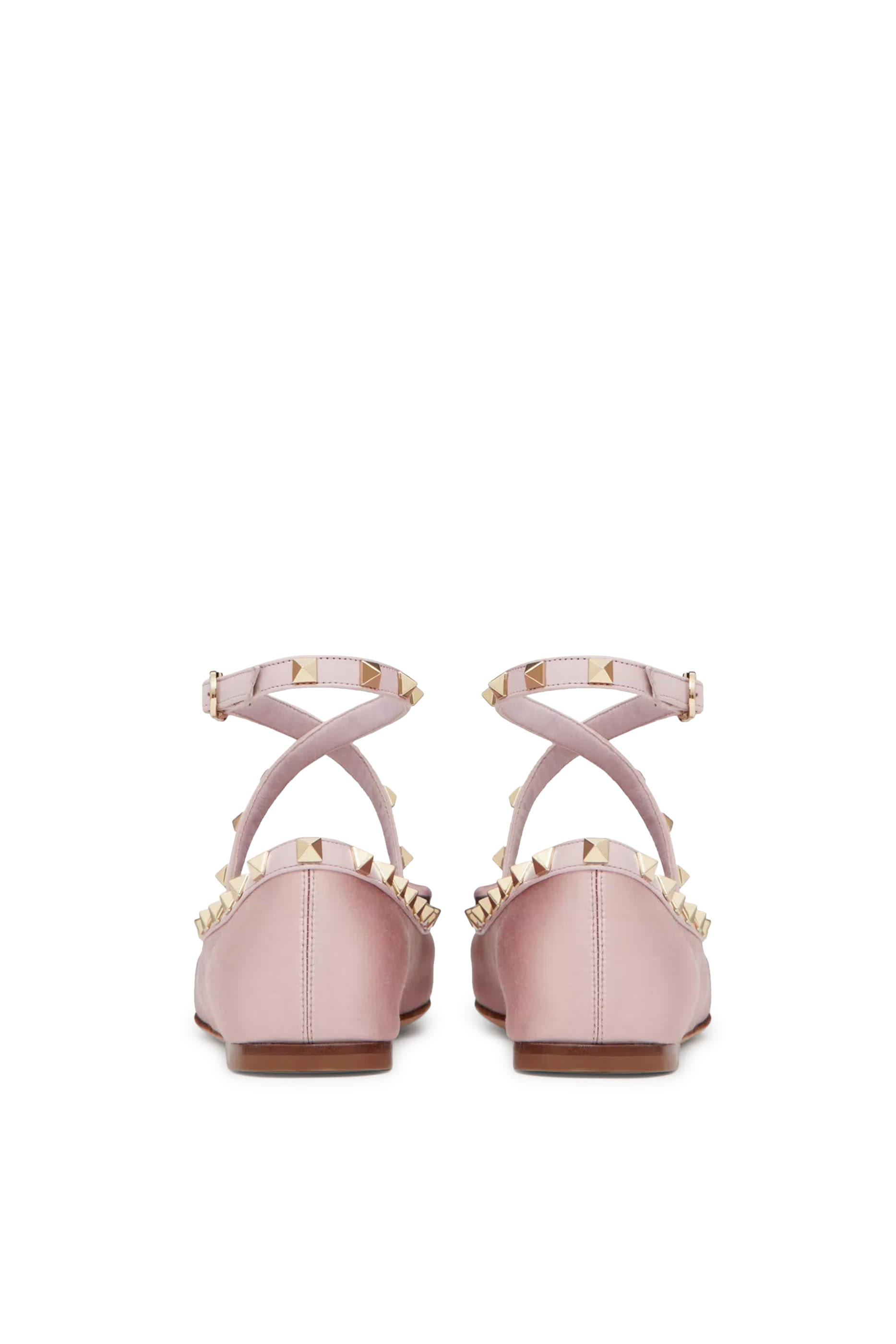 Rockstud Satin Ballerinas