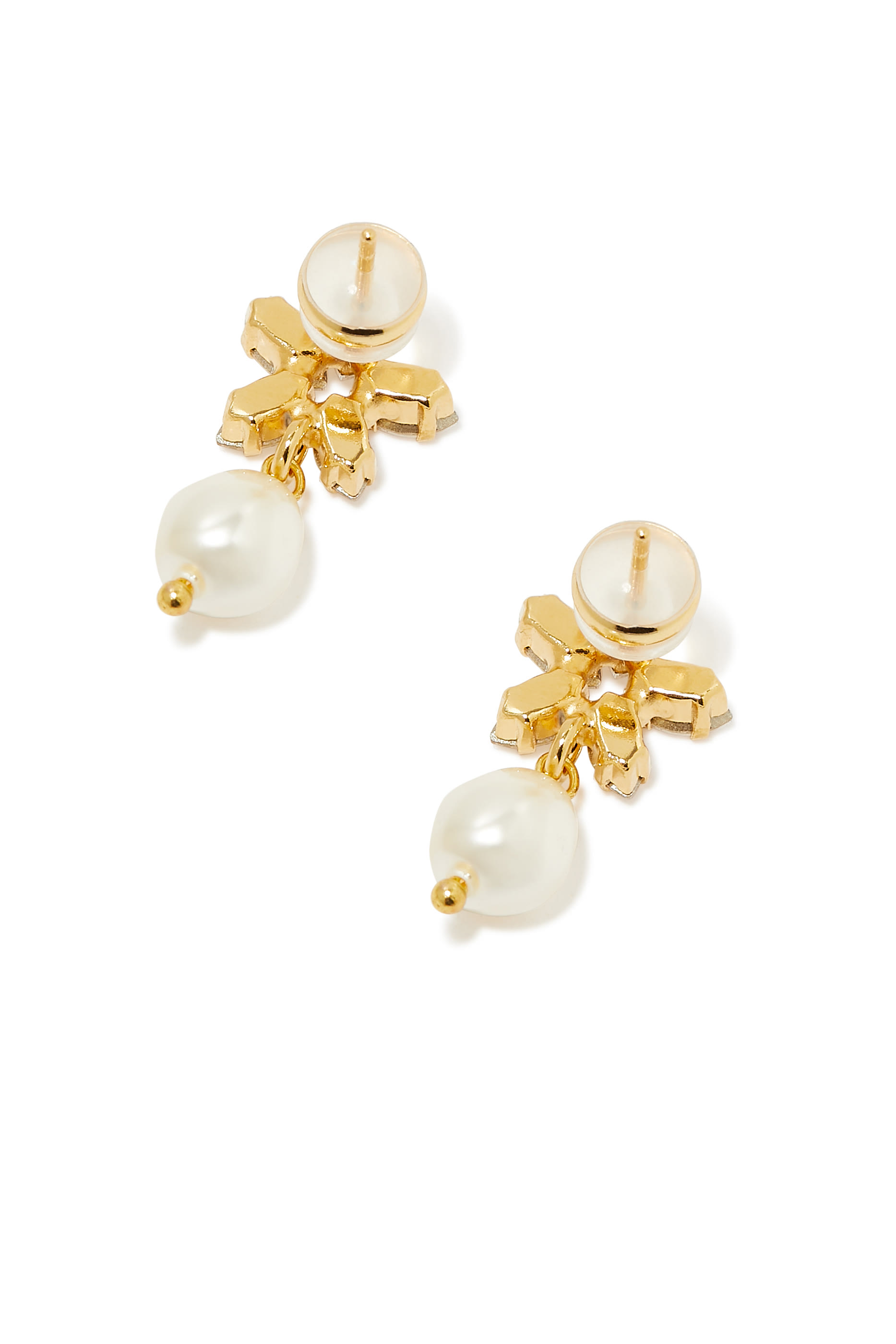 Emmy Earrings, 18k Gold-Plated Metal & Swarovski Crystals