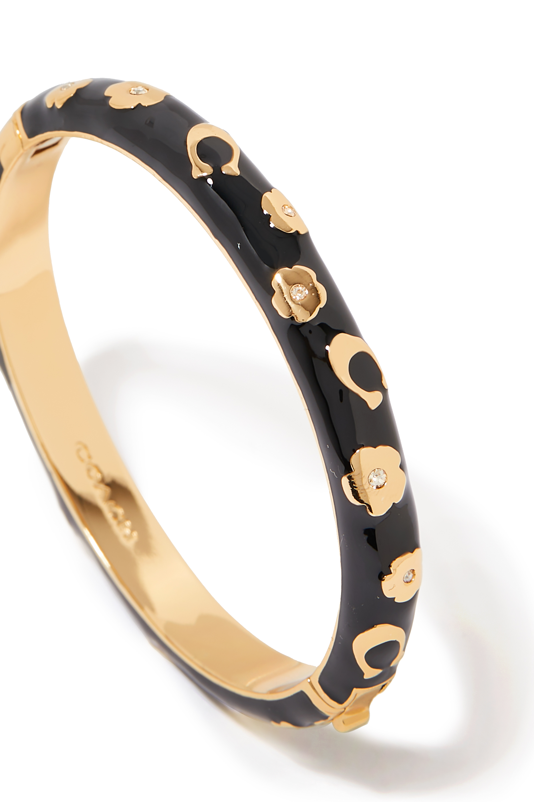 Enamel Floral Bangle Bracelet