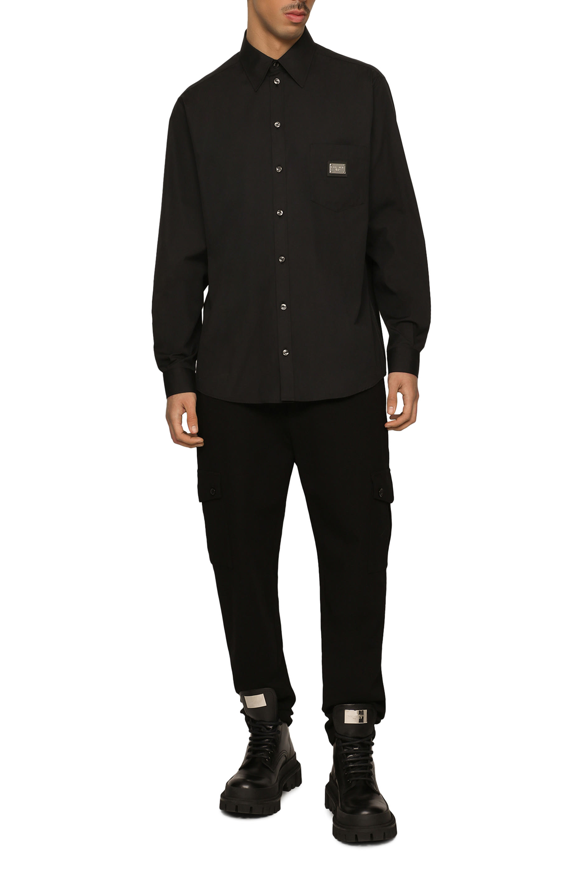 Logo Tag Cotton Shirt