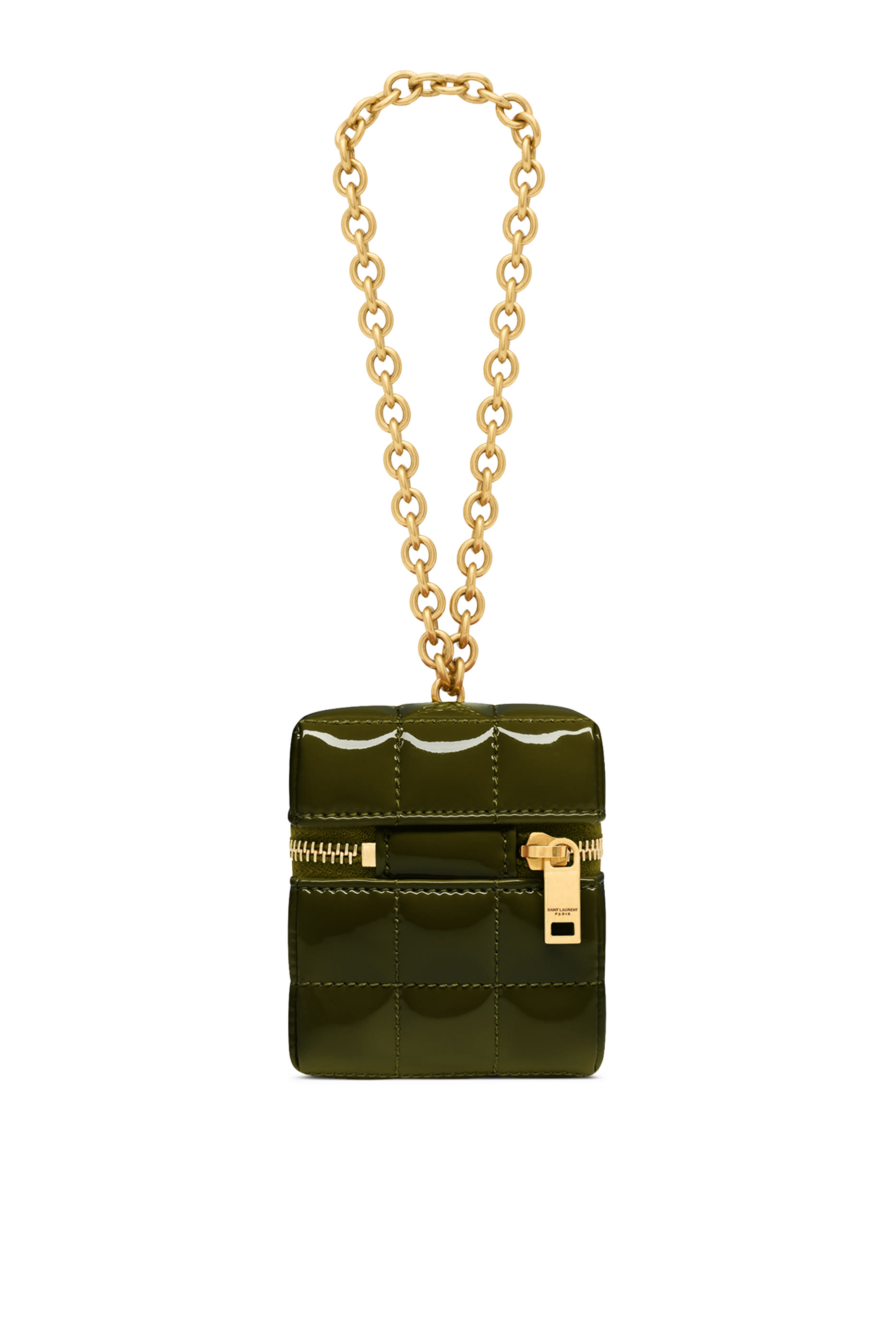 Cassandre Matelassé Carré Mini Cube in Patent Leather