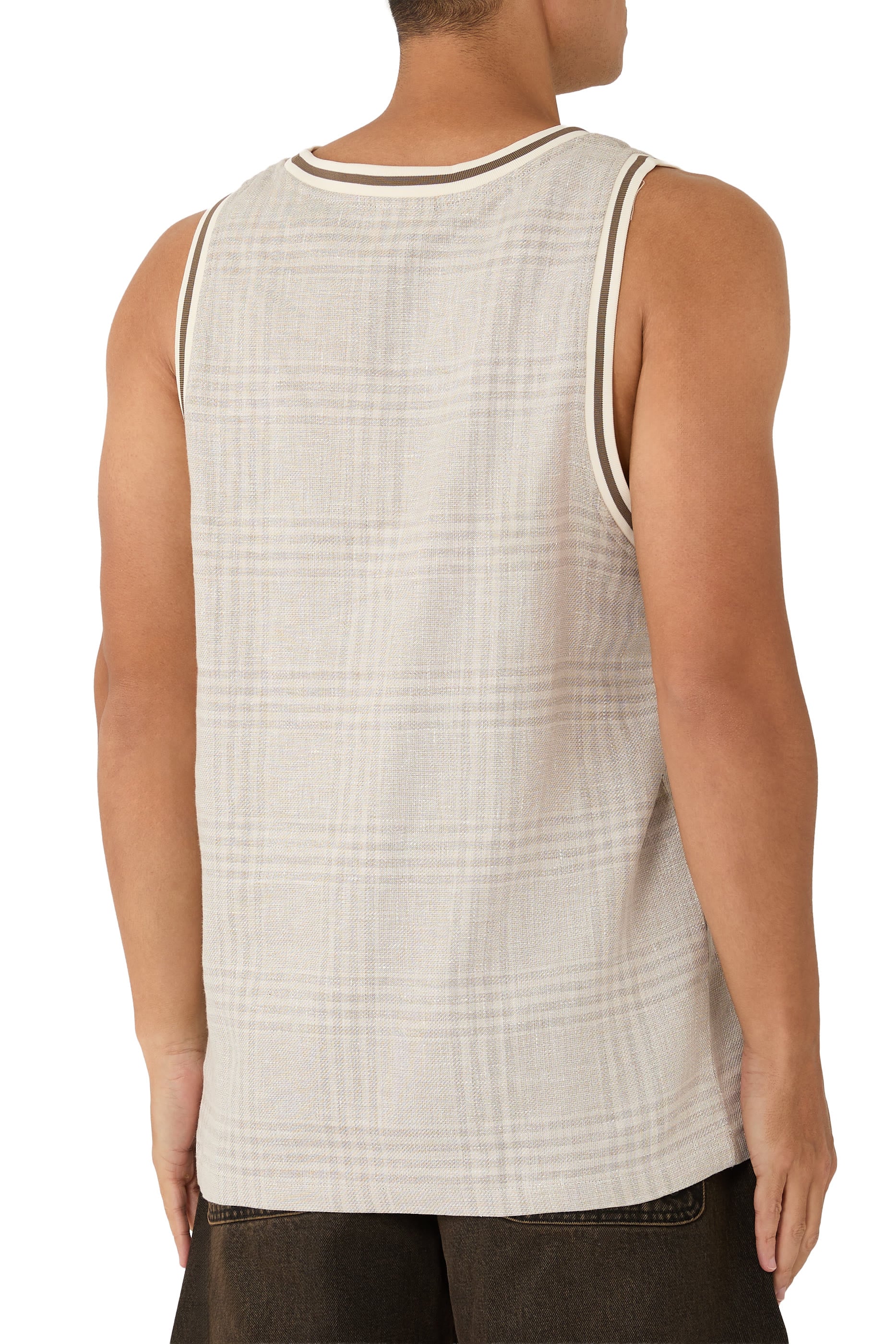 Woven Check Tank Top