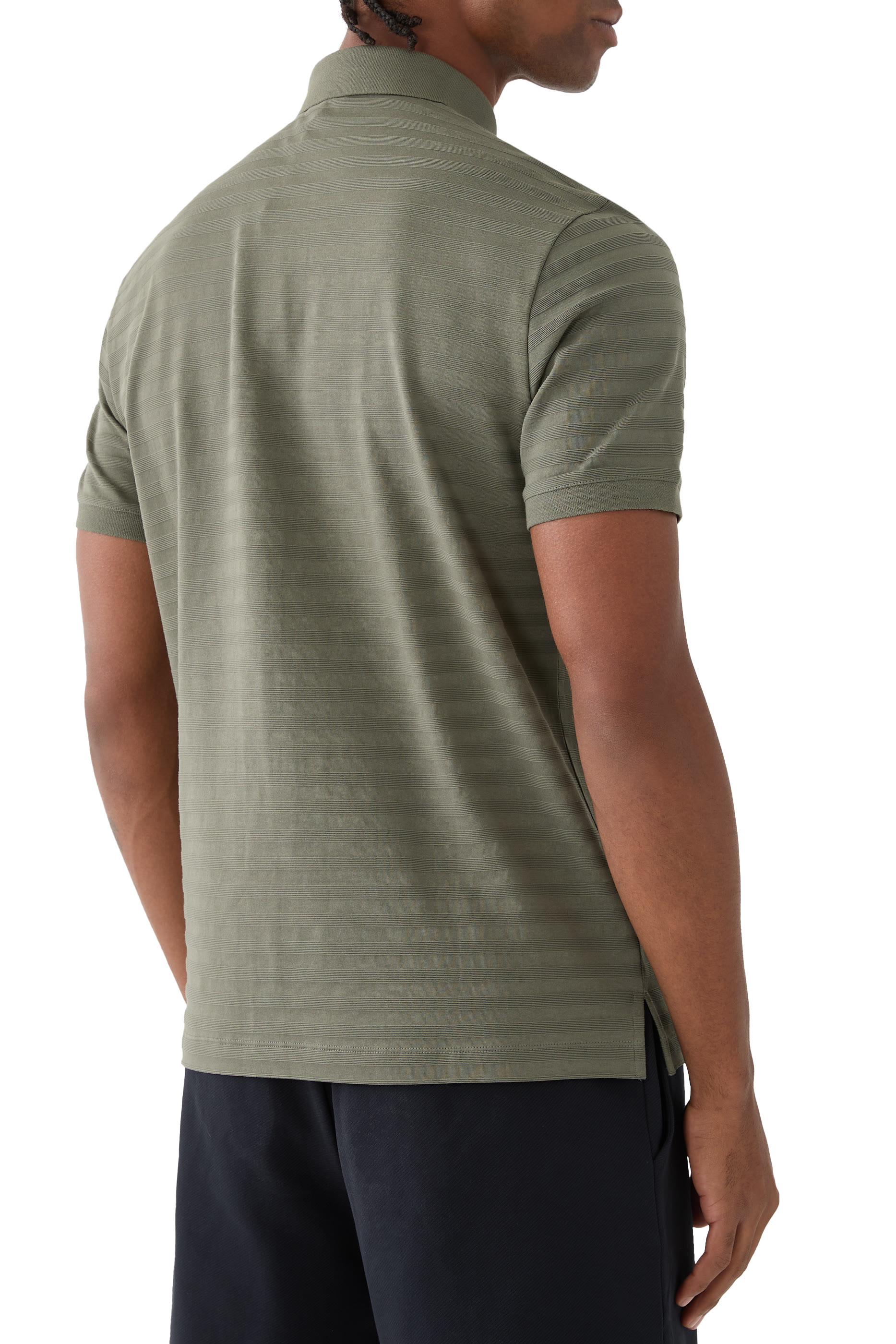 Horizontal Stripe Effect Polo Shirt