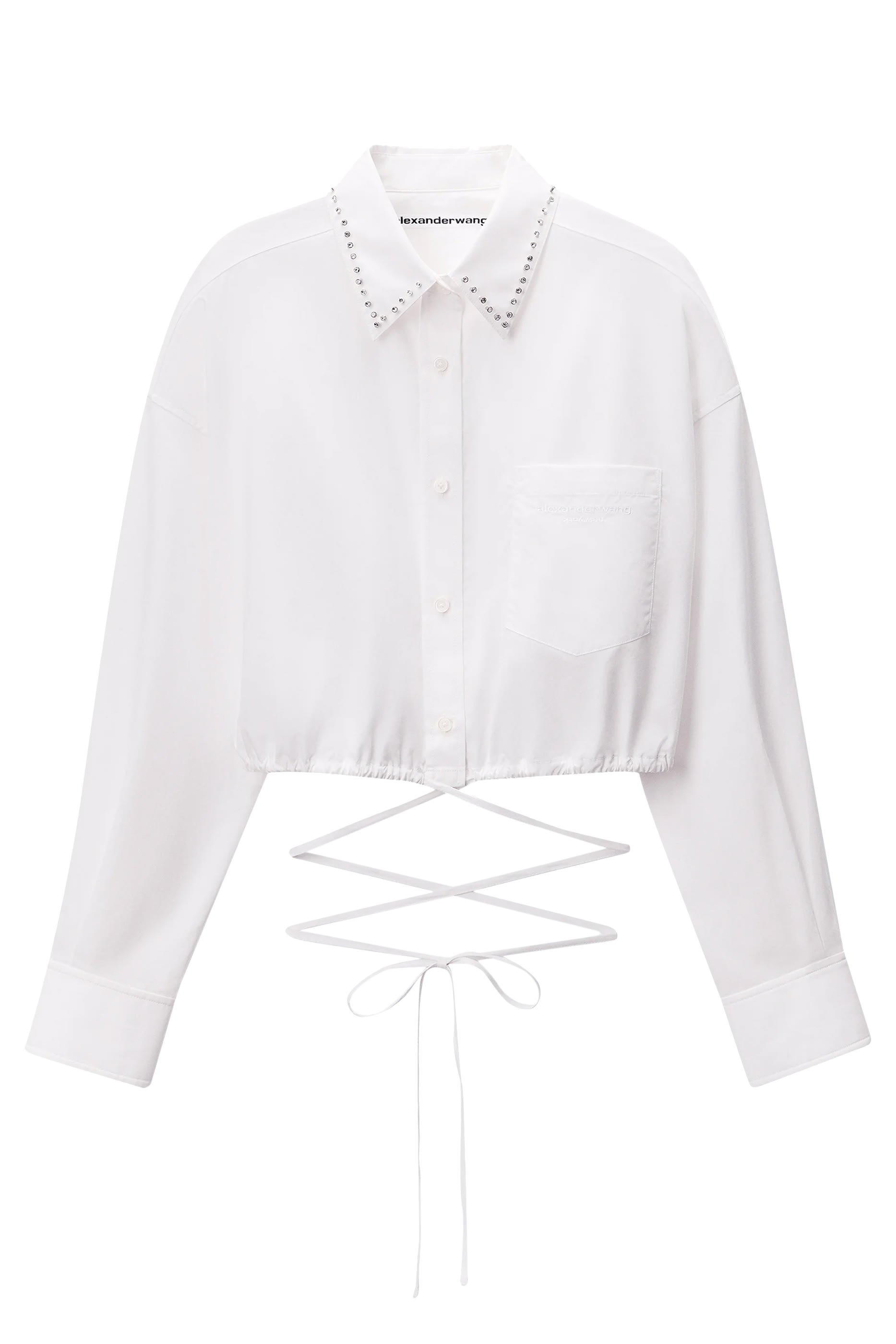 Crystal Stud Cropped Shirt
