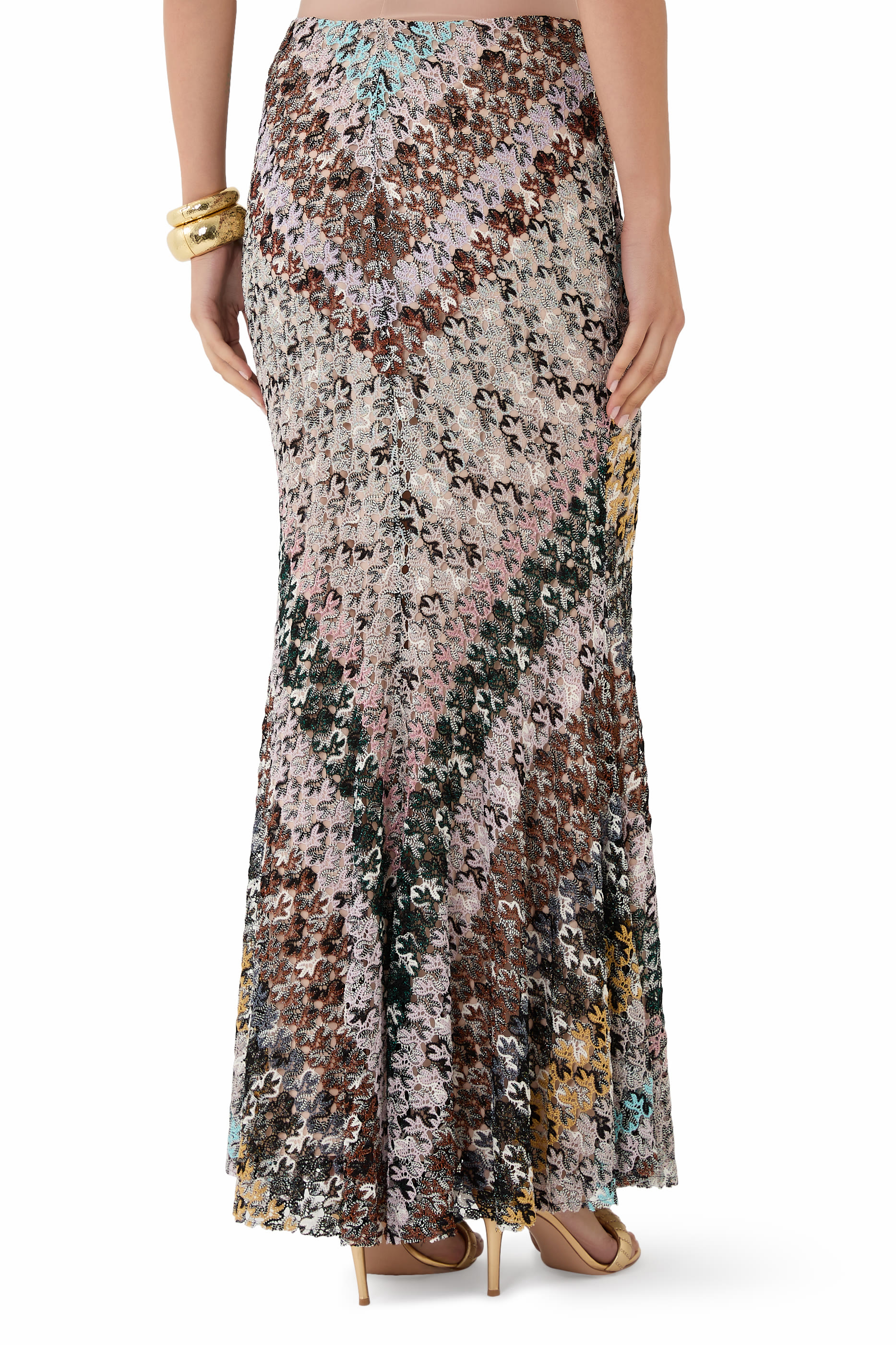 Flared Long Skirt in Lace