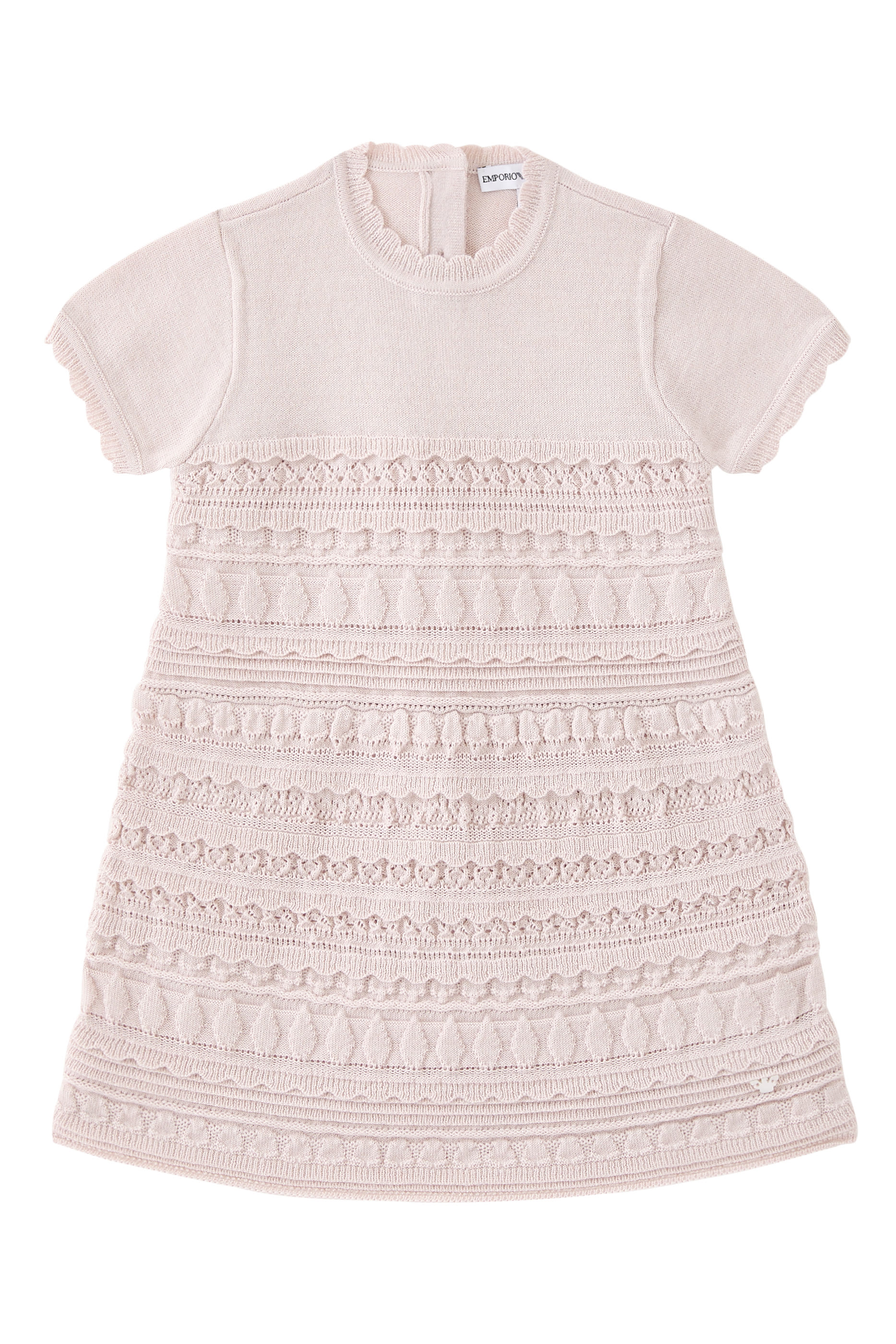Kids Wool-Blend Knit Dress with Micro Ruffles
