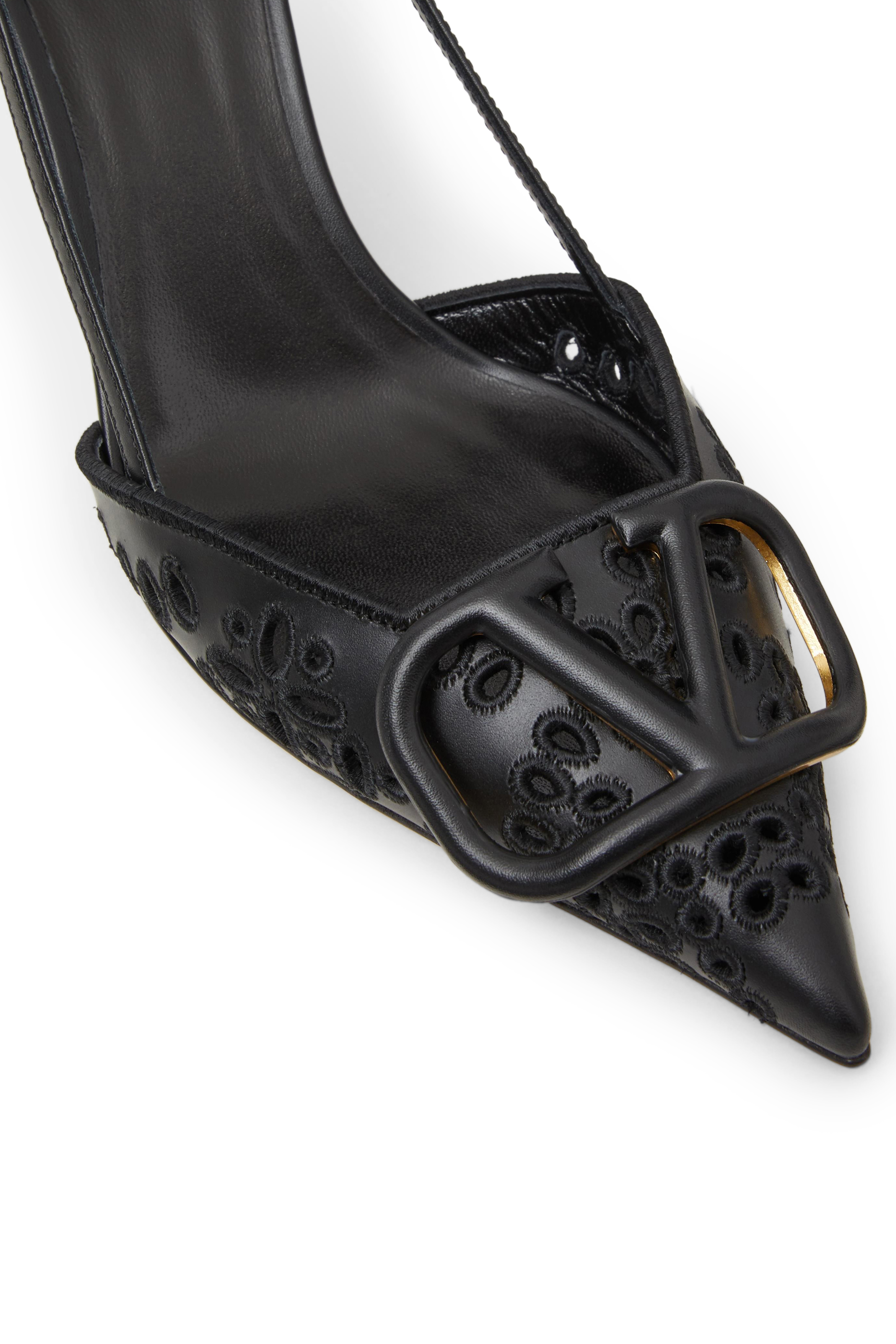 V Logo Slingback Pumps