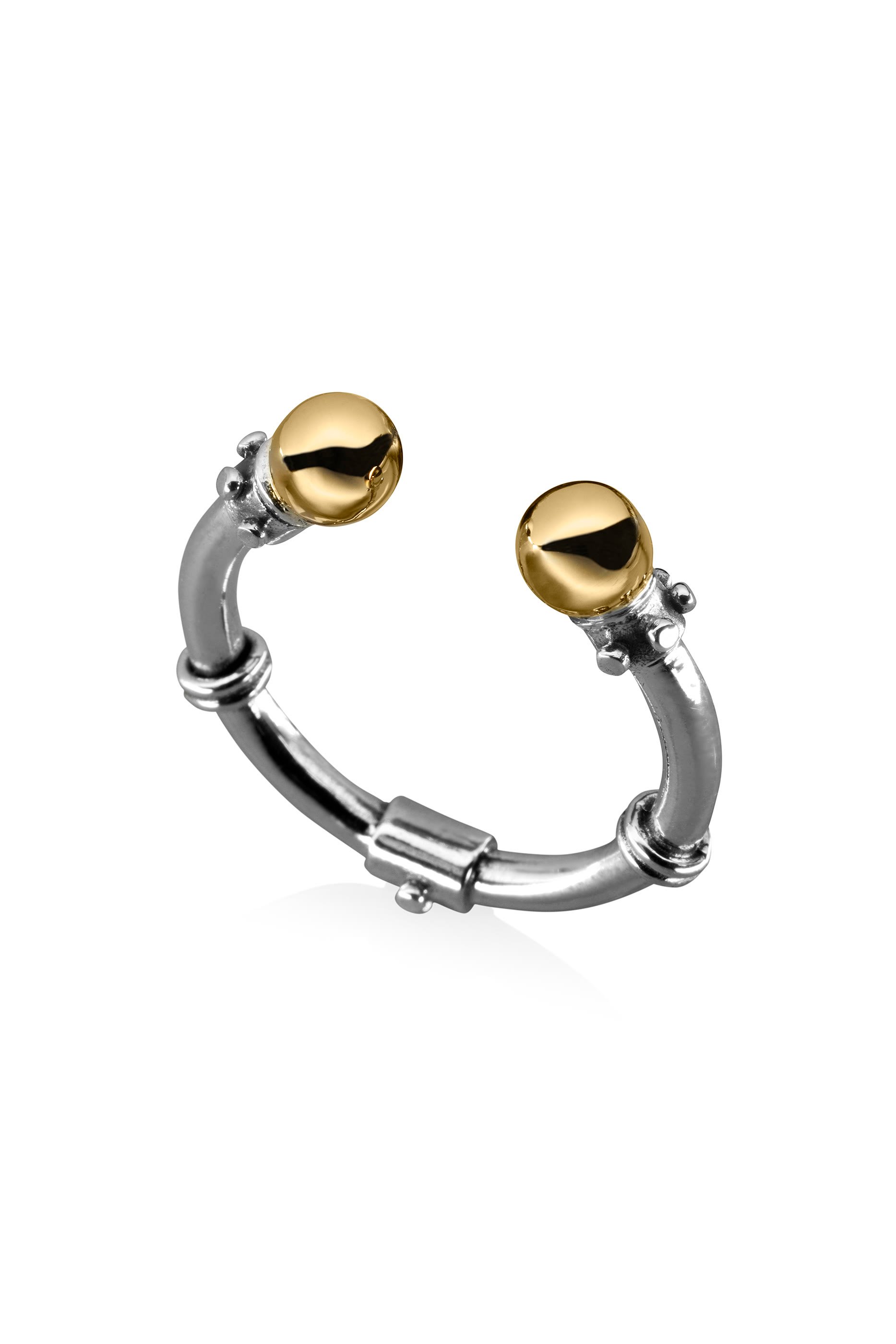Open Stackable Ring, 18k Yellow Gold & Sterling Silver