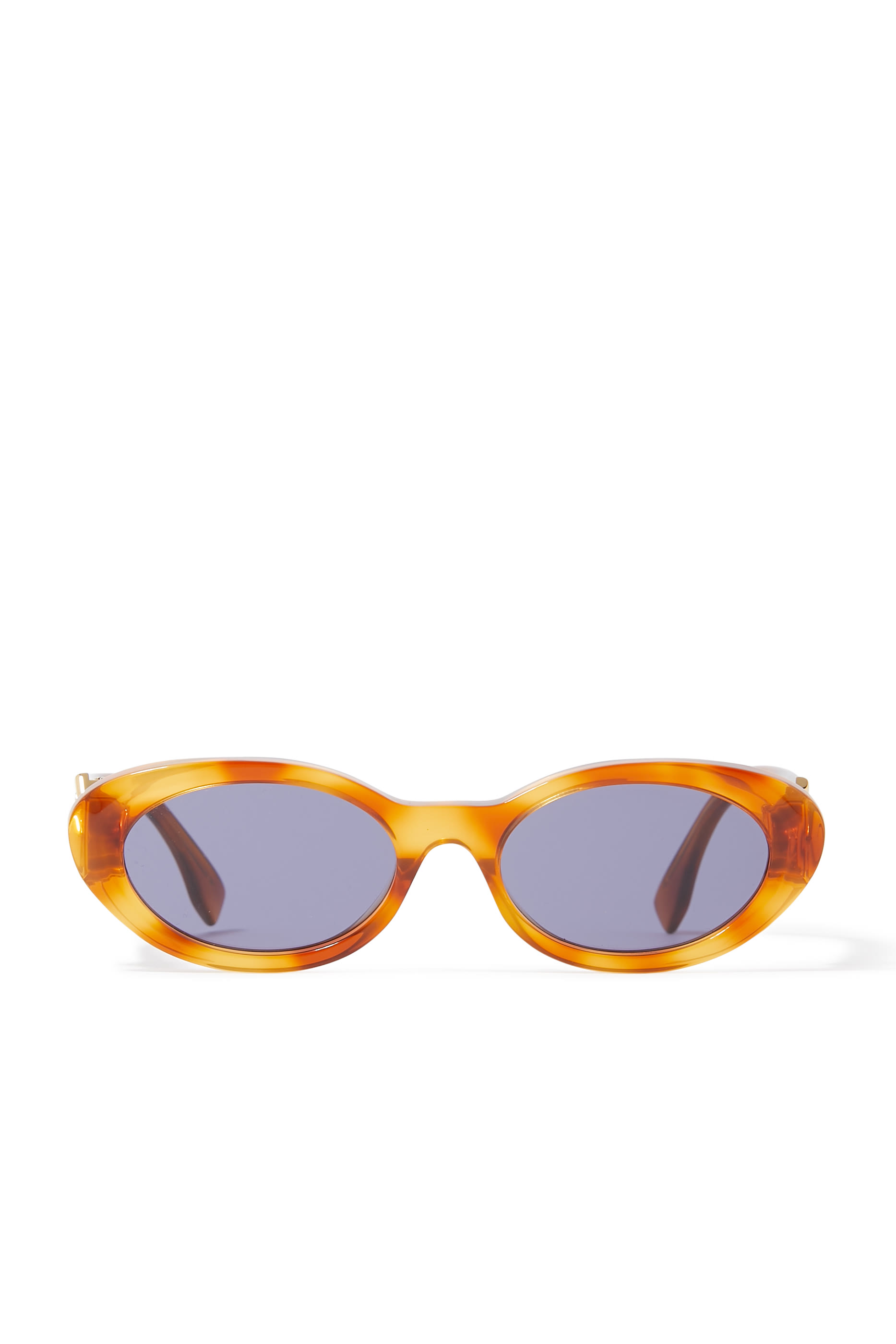 FF Diamonds Brown Havana Oval Sunglasses