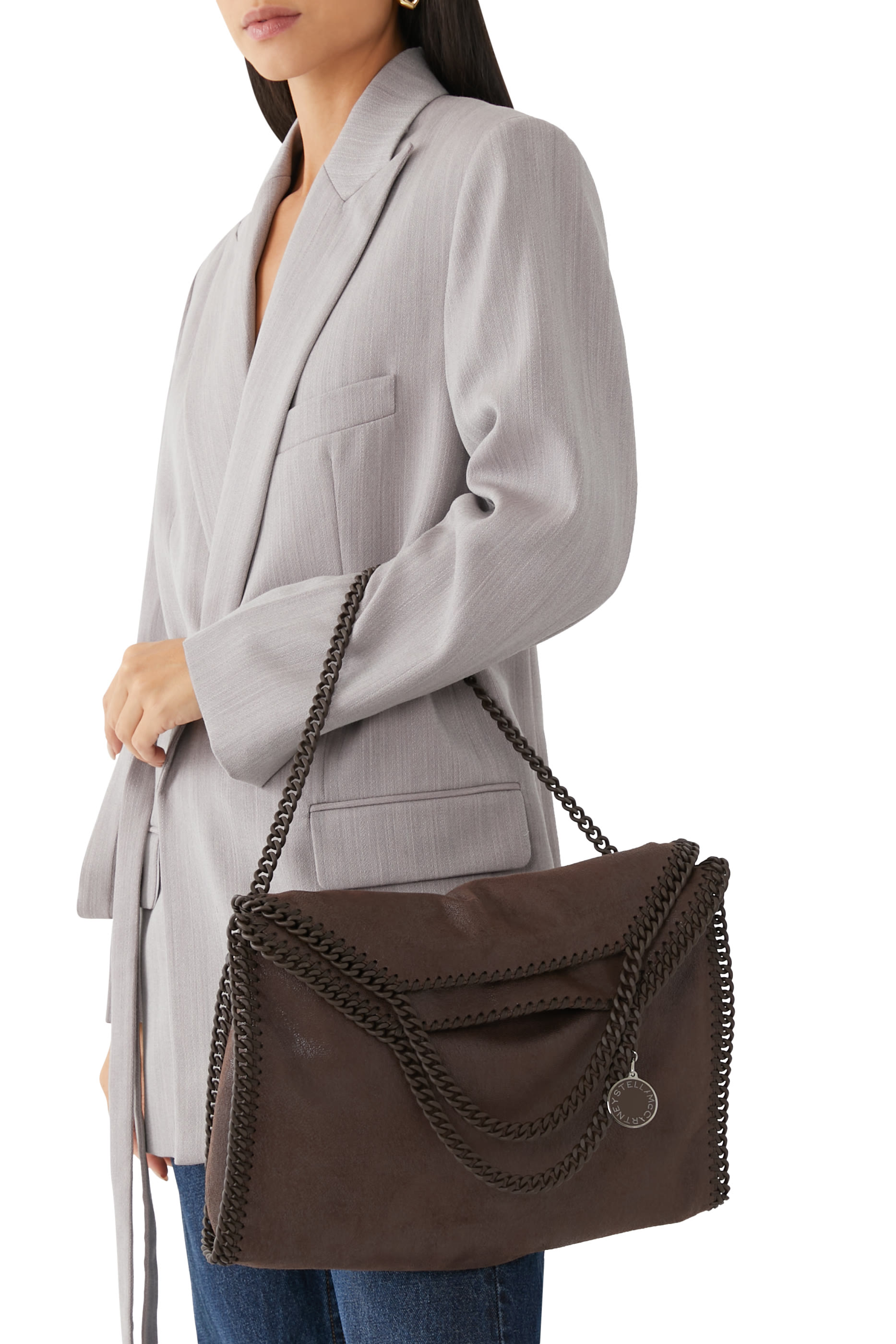 Falabella Fold-Over Enamel Tote Bag