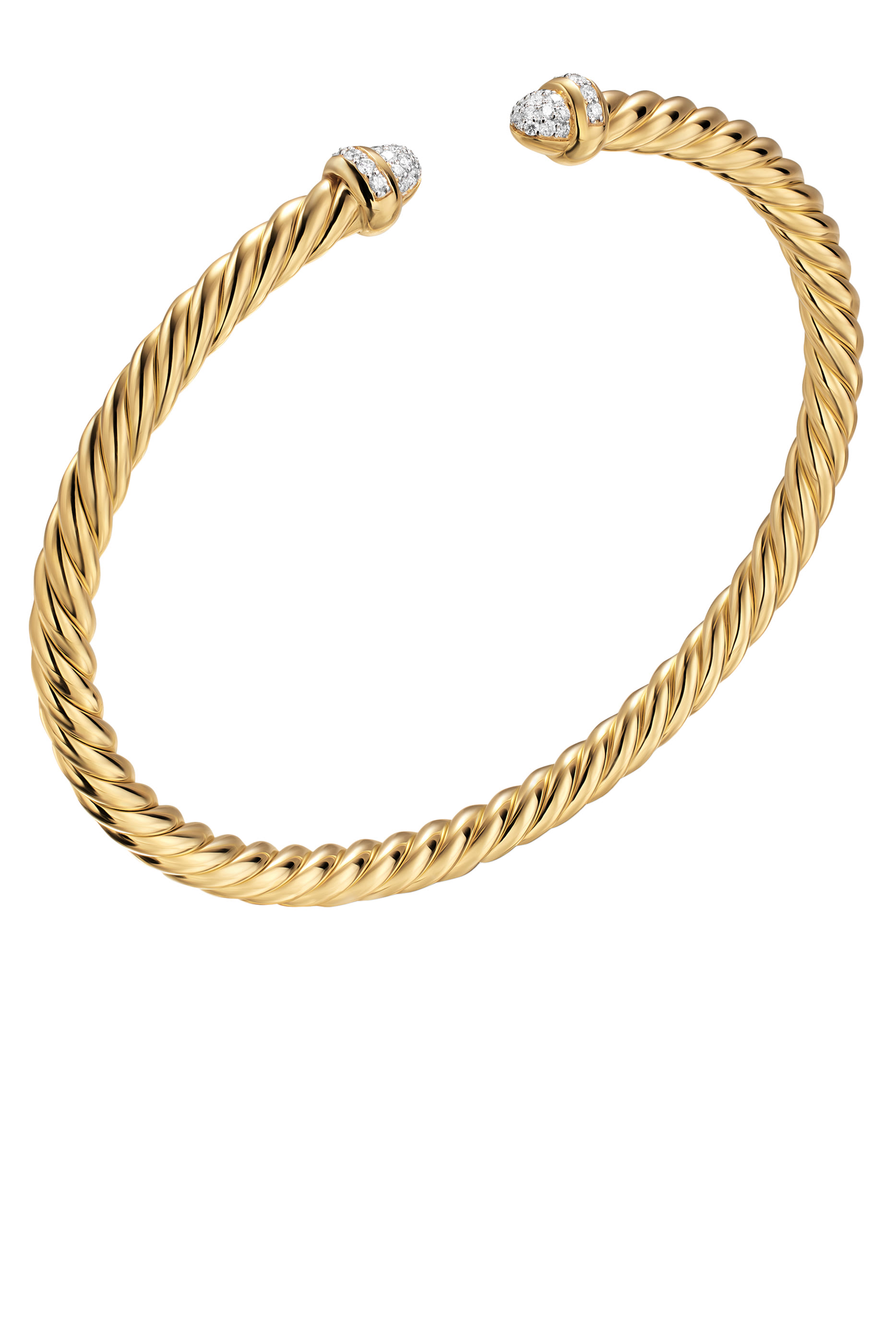 Cable Flex Bracelet, 18k Yellow Gold with Diamonds