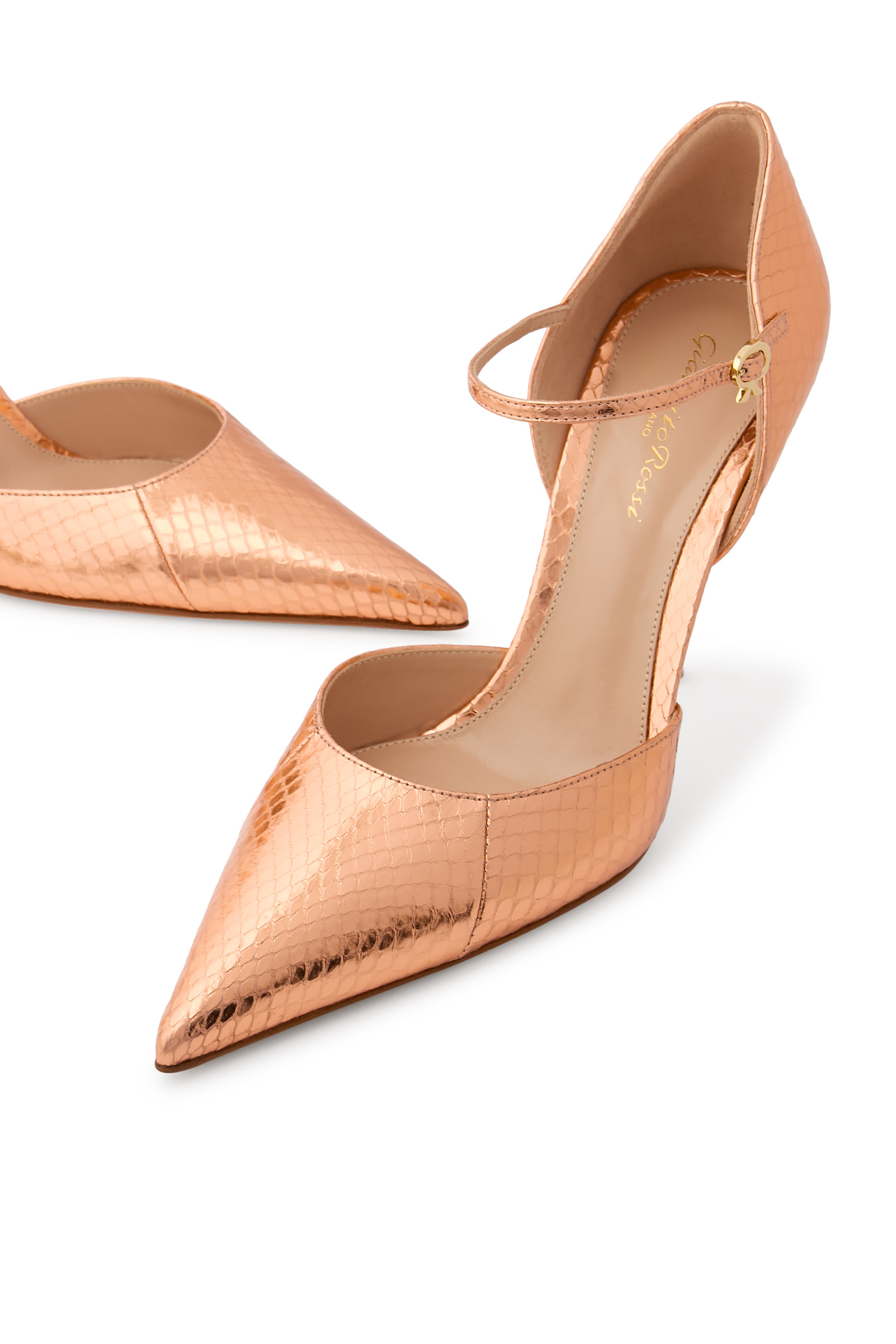  Ayers 95 Snakeskin-Embossed Leather Slingback Pumps 