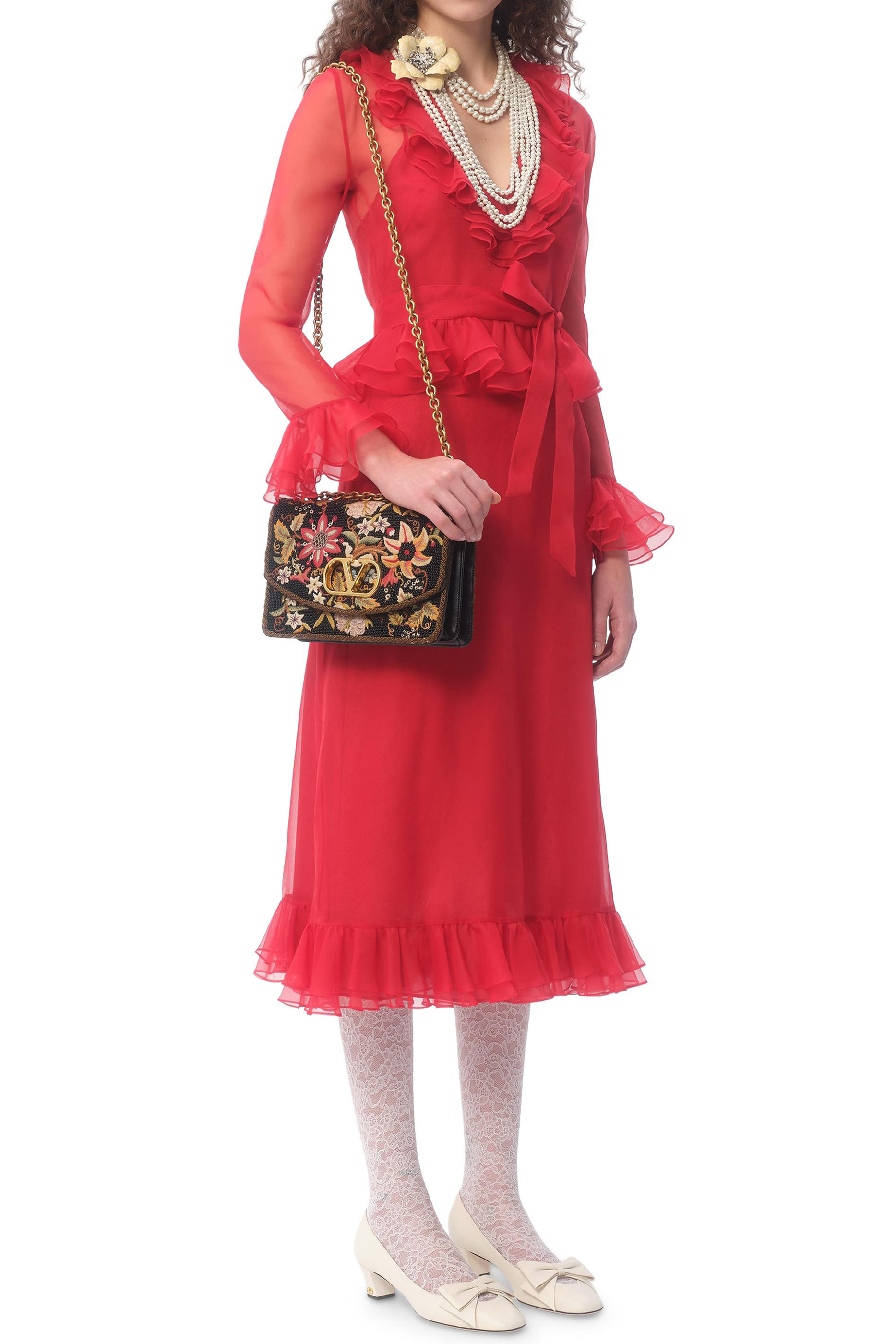 Vain Embroidered Shoulder Bag