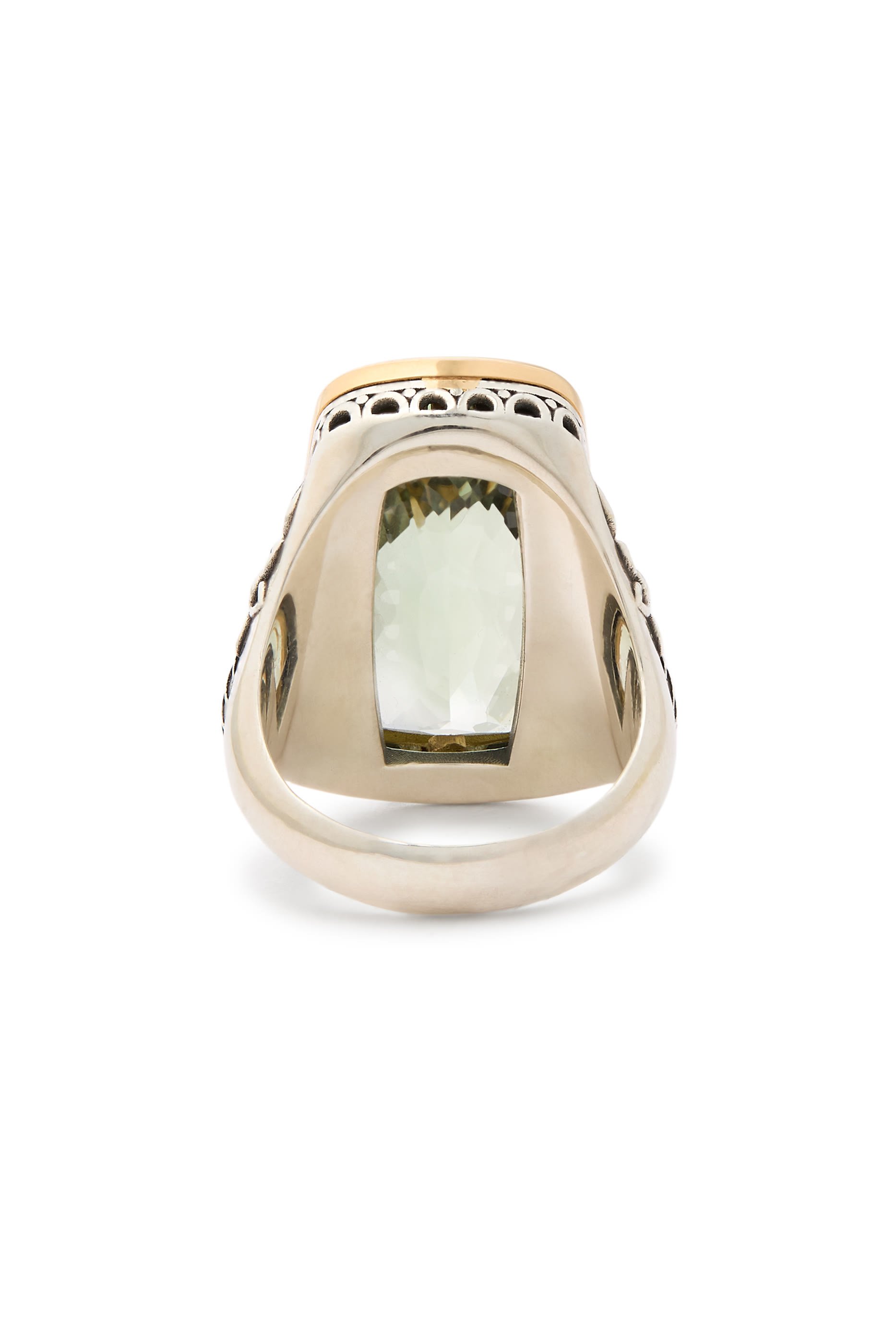 Flower Garden Ring, 18K Yellow Gold with Sterling Silver & Amethyst