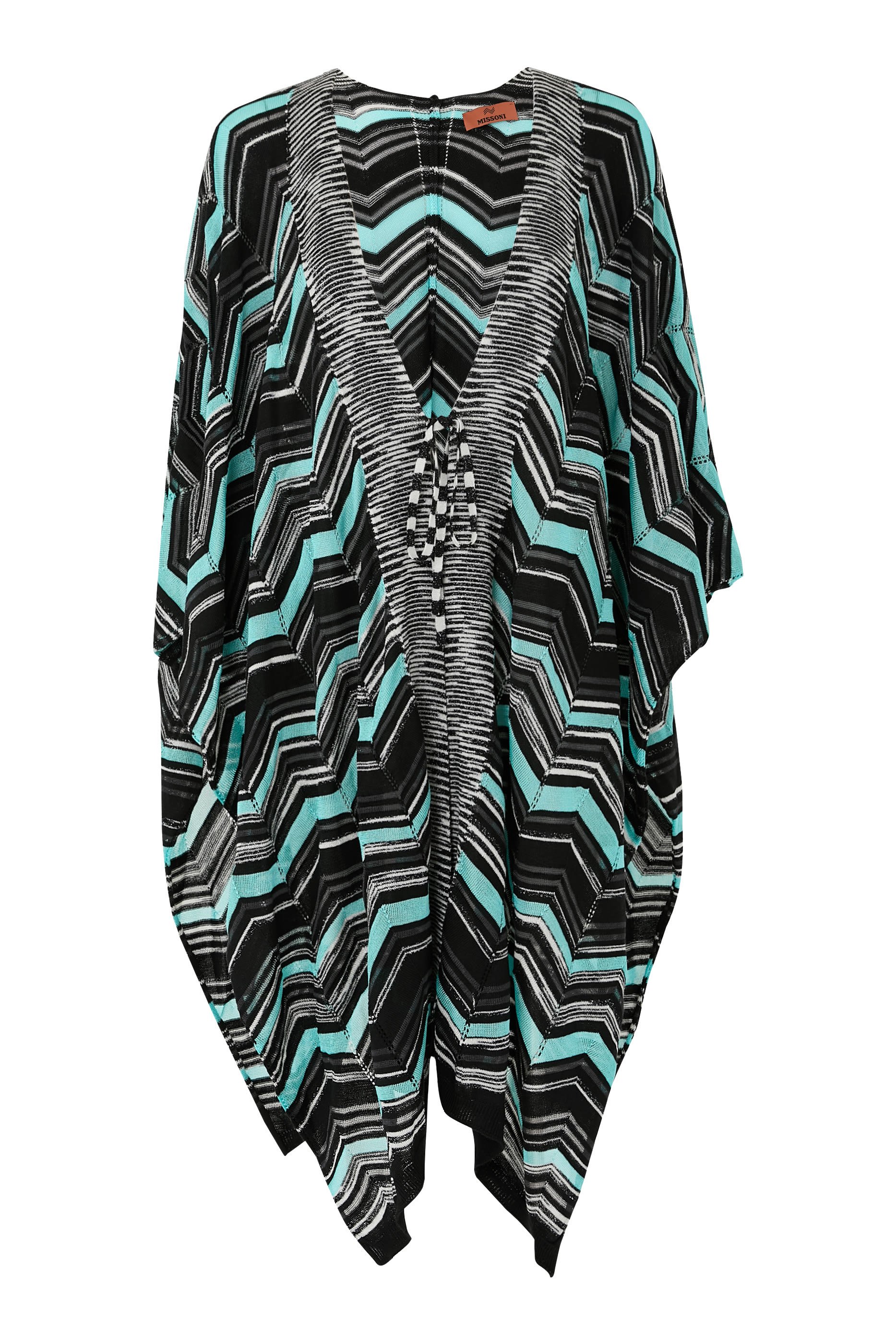 Chevron and Stripes Knit Cape