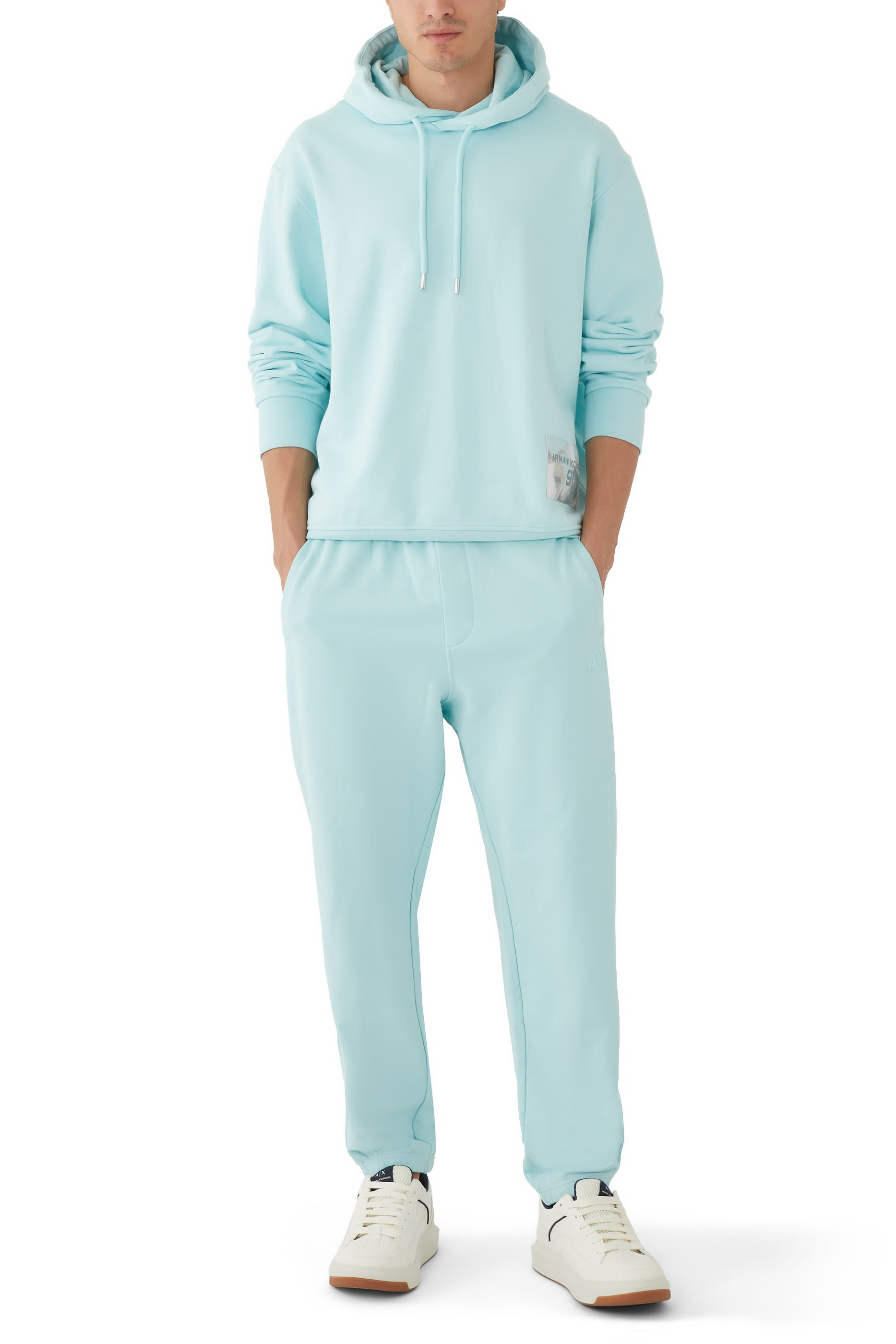 Cotton Jersey Logo Patch Sweatshirt Hoodie