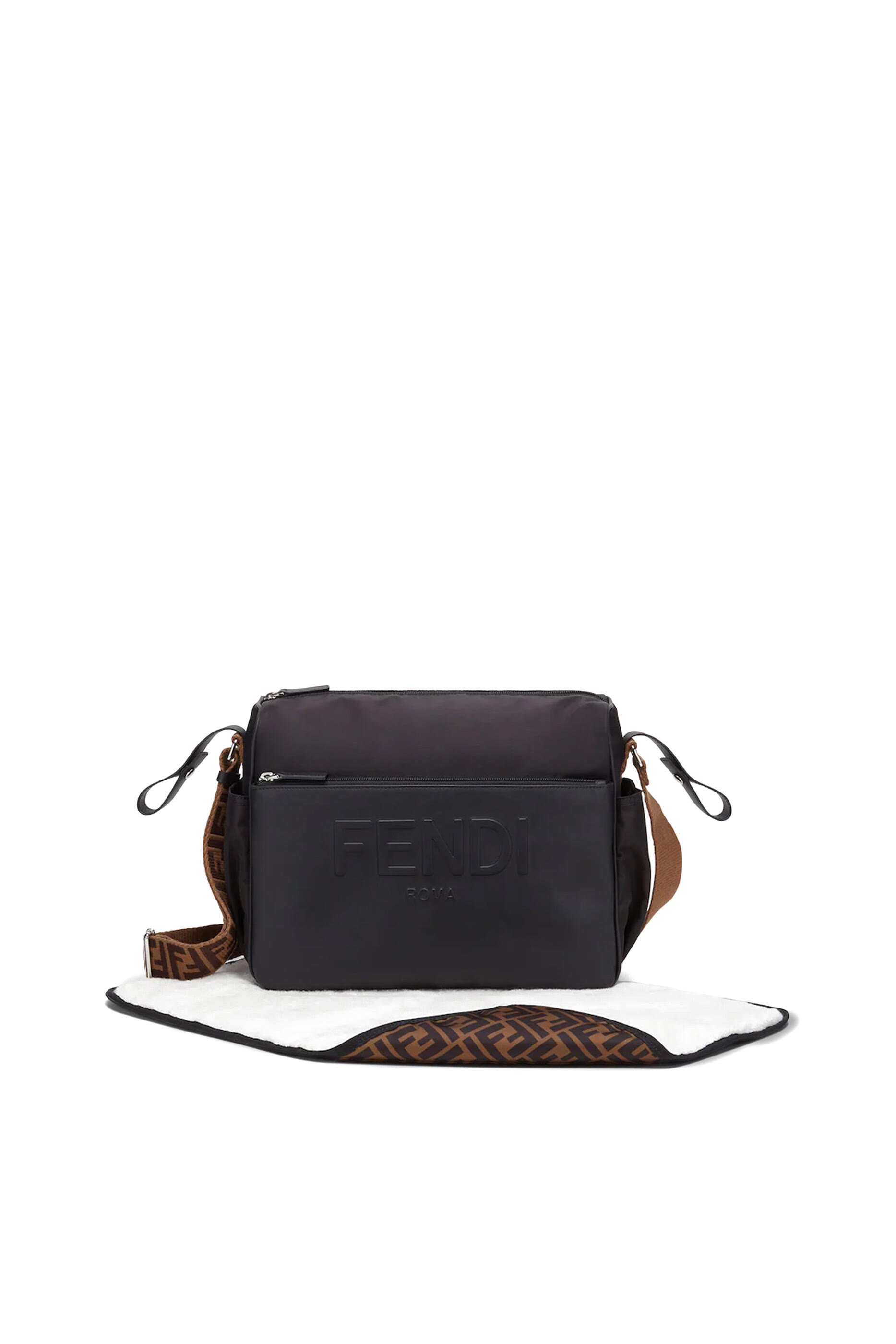 Leather And Nylon Diaper Bag