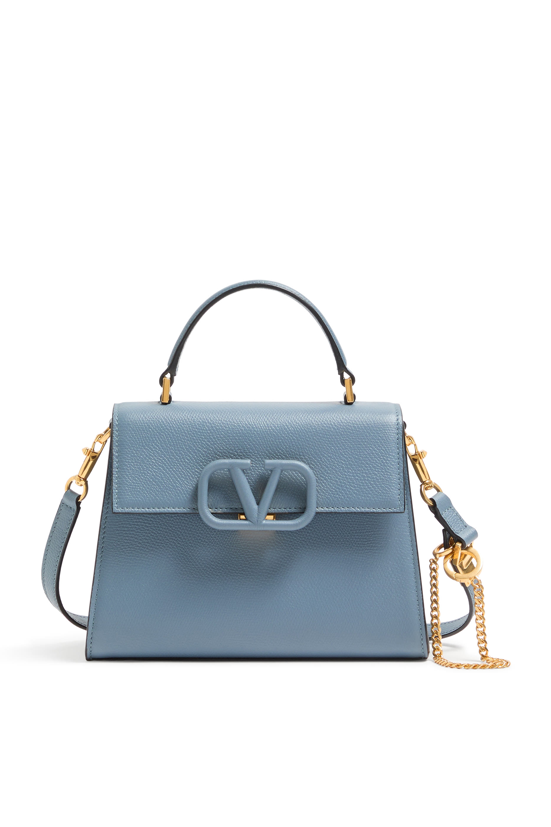 VSling Grainy Calfskin Leather Handbag