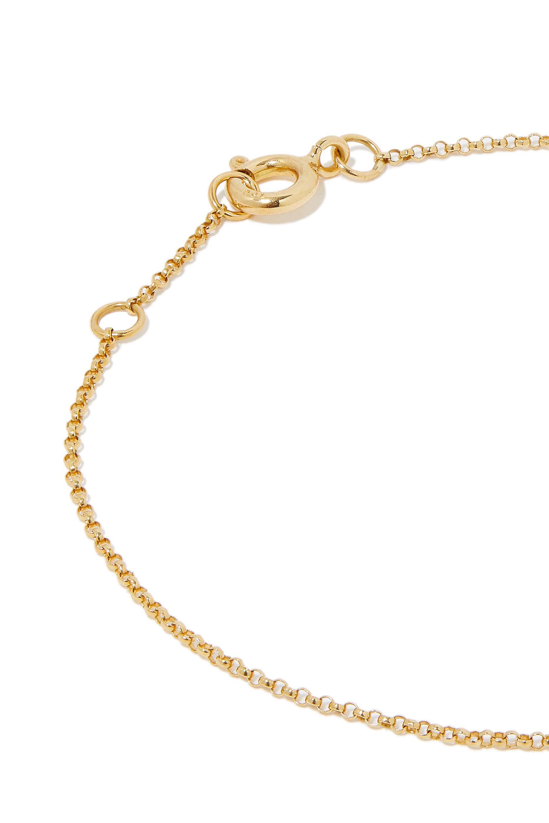Oula Letter H Bracelet, 18K Yellow Gold & Diamonds