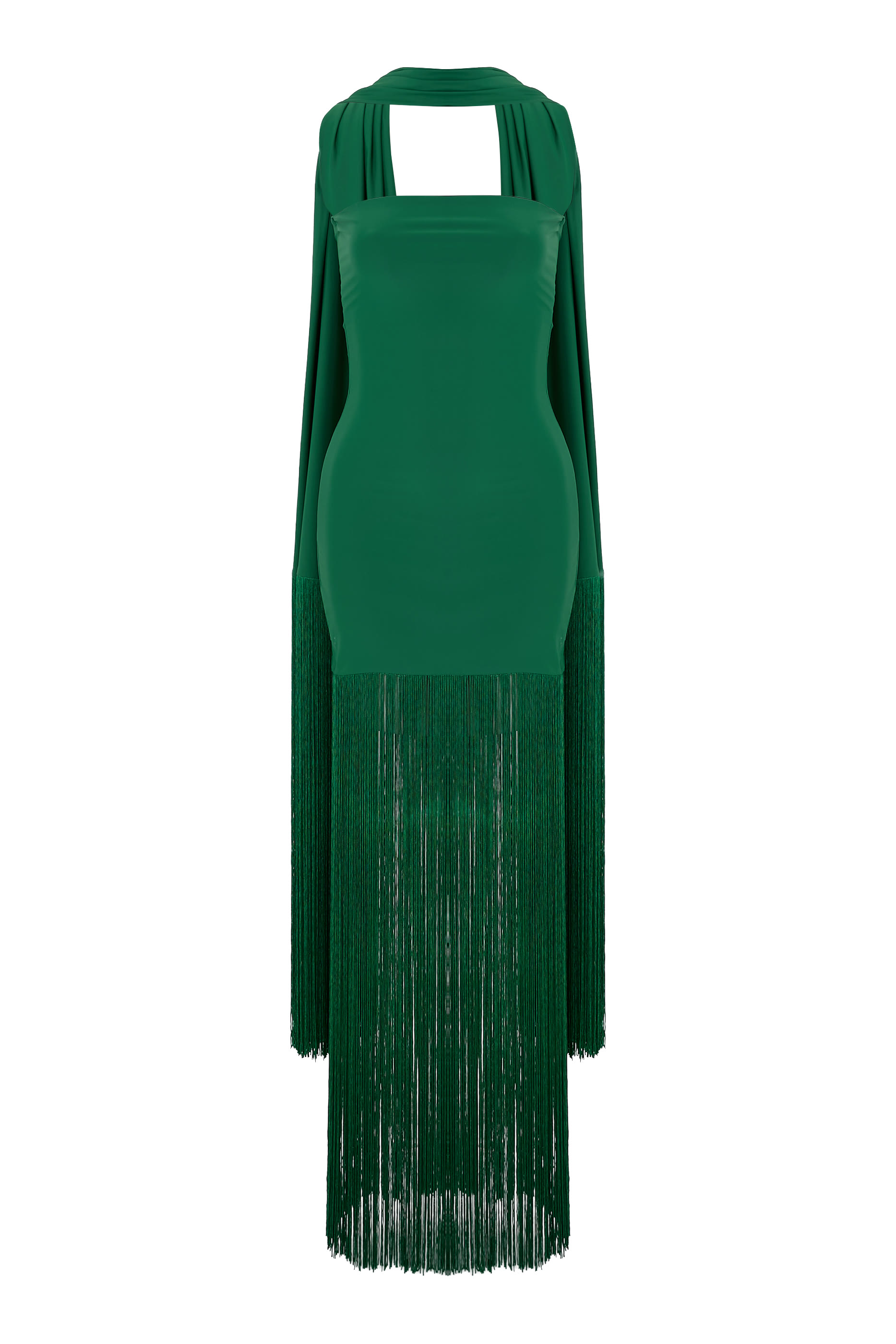  Sonia Strapless Scarf Fringe Dress