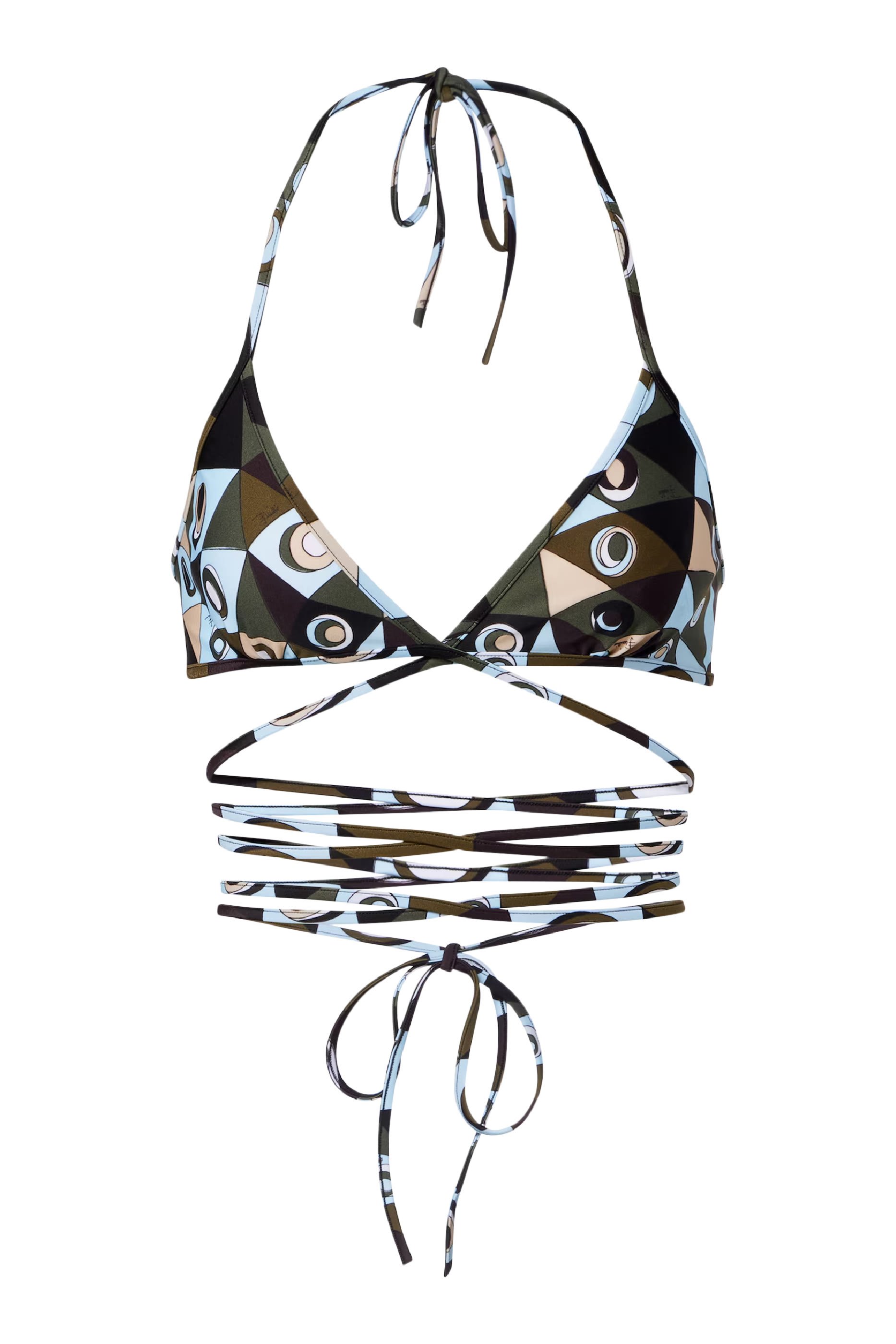 Occhi Print Triangle Bikini Top
