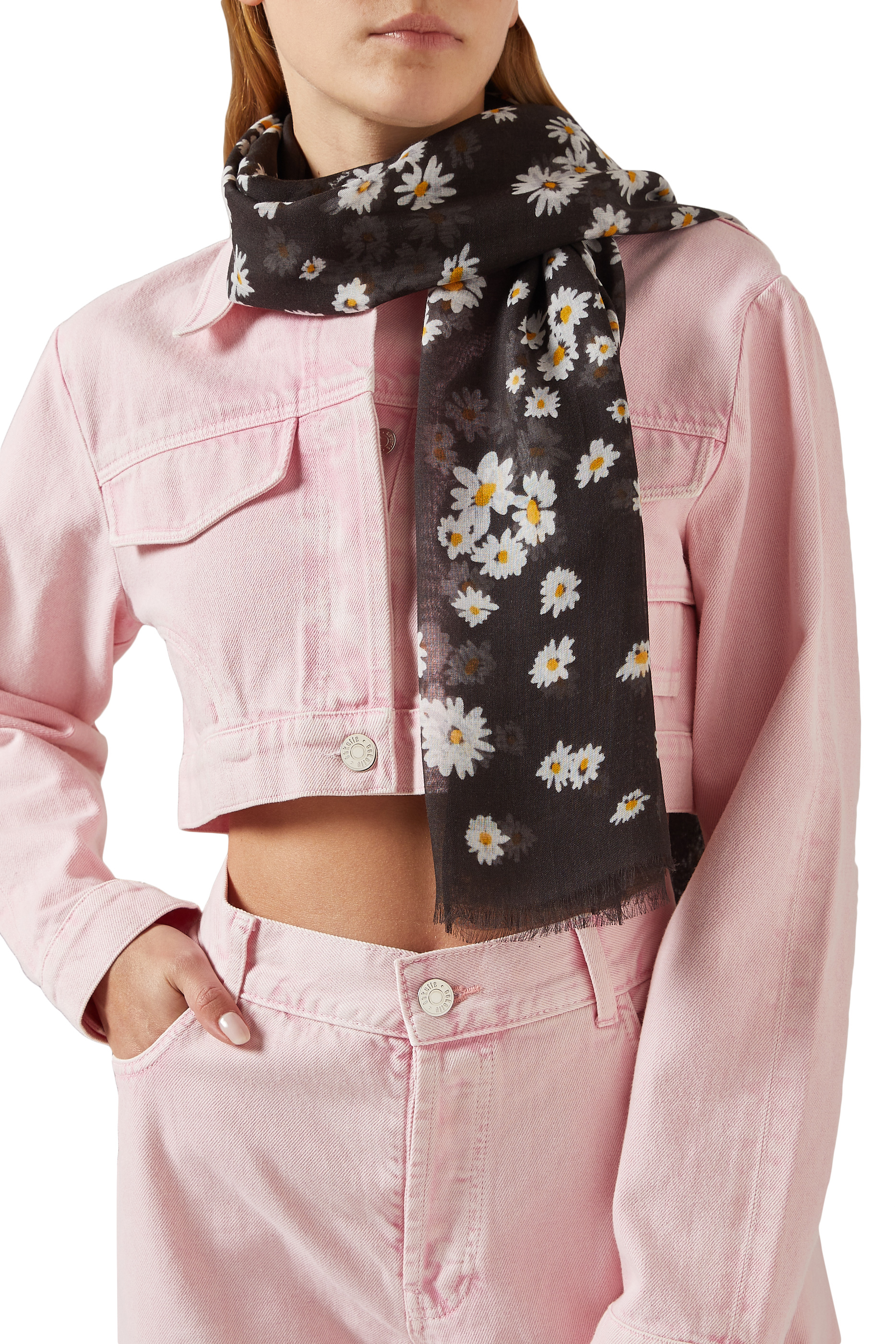 Daisy Printed Silk-Cotton Scarf