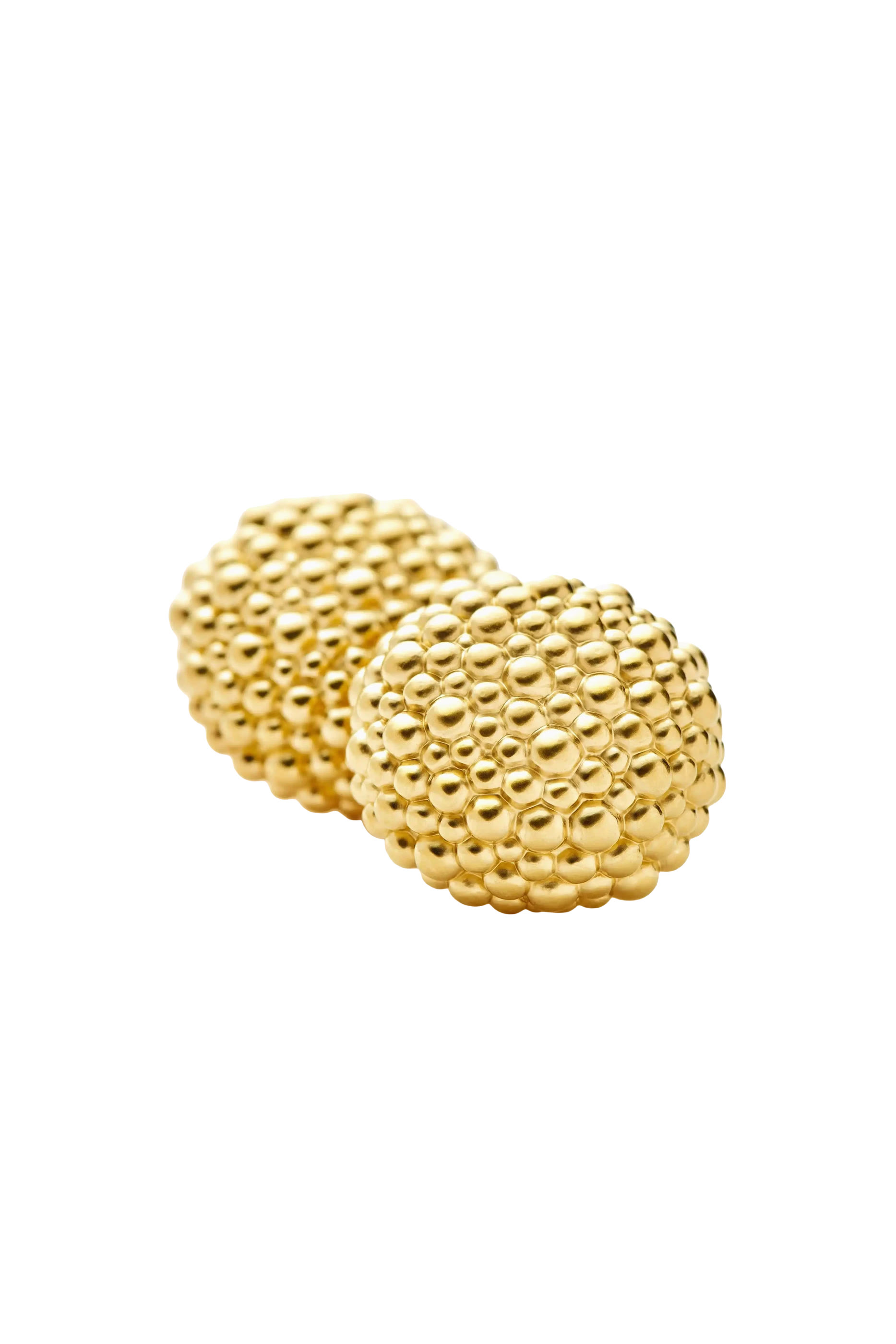 Baya Dome Stud Earrings, 18ct Recycled Gold Plating on Brass
