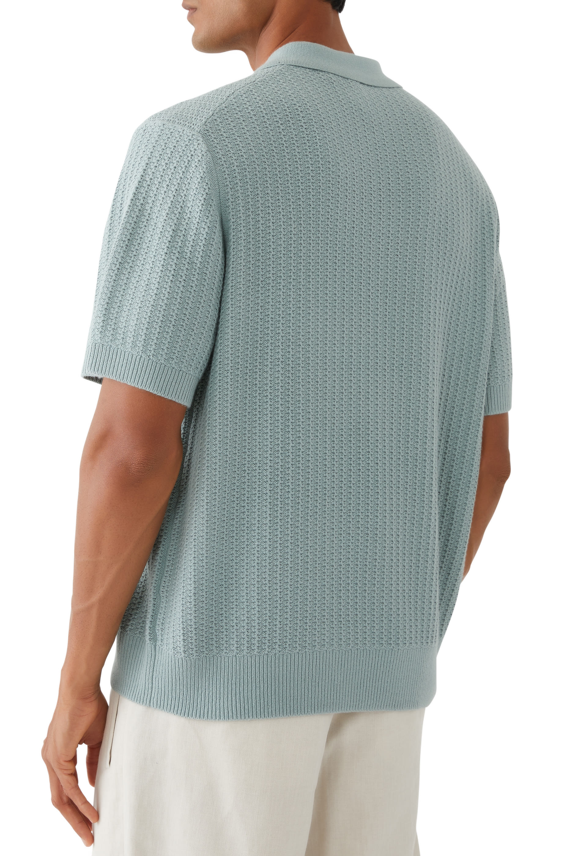 Crafted Rib Johnny Collar Polo Shirt