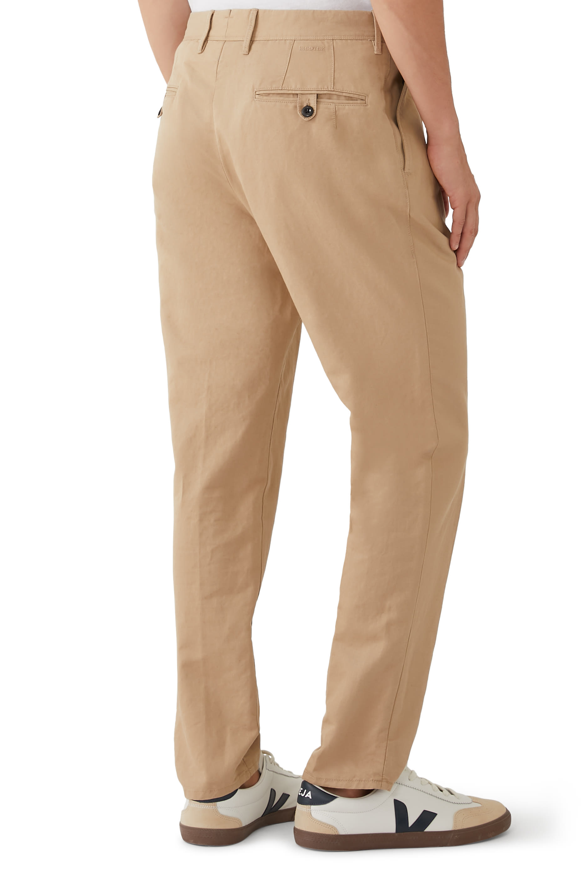 Incotex Tapered Fit Pleated Linen Slacks