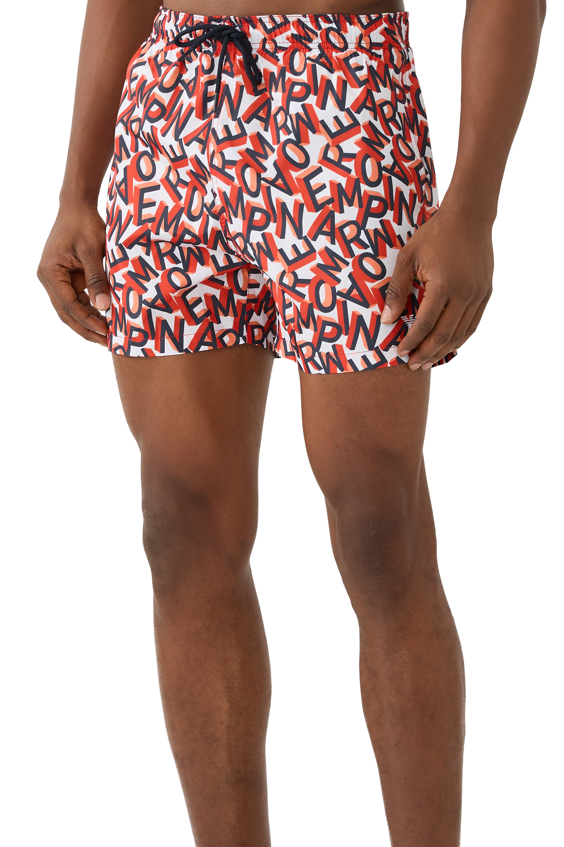 All-Over Text Logo Swim Shorts