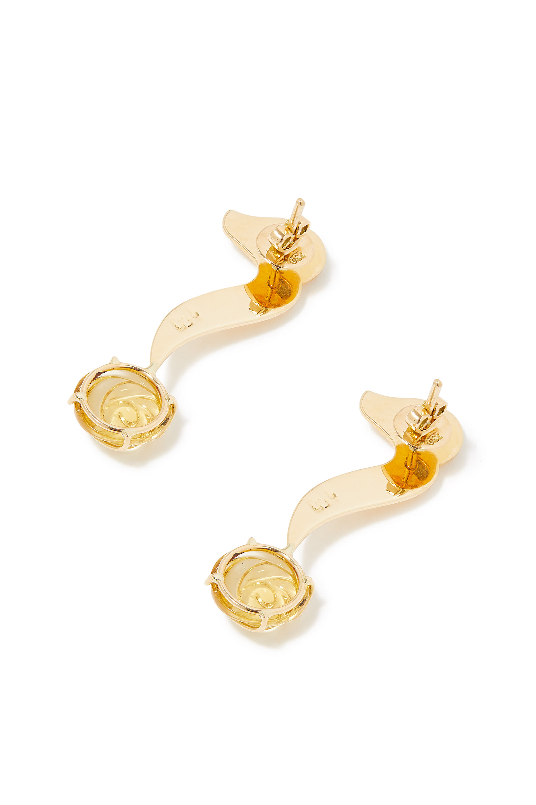 Oula Citrine Drop Earrings, 18k Yellow Gold with Citrine Stone