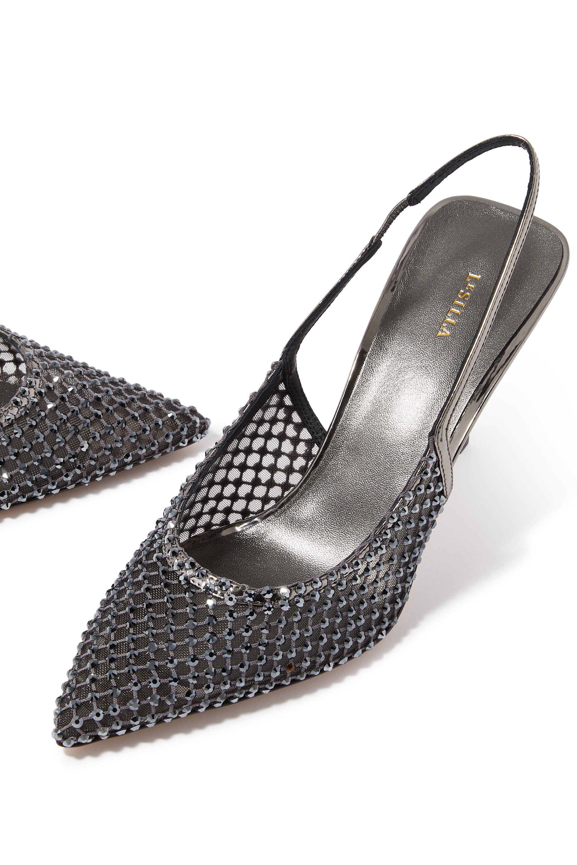 Gilda 80 Slingback Pumps in Satin Mesh