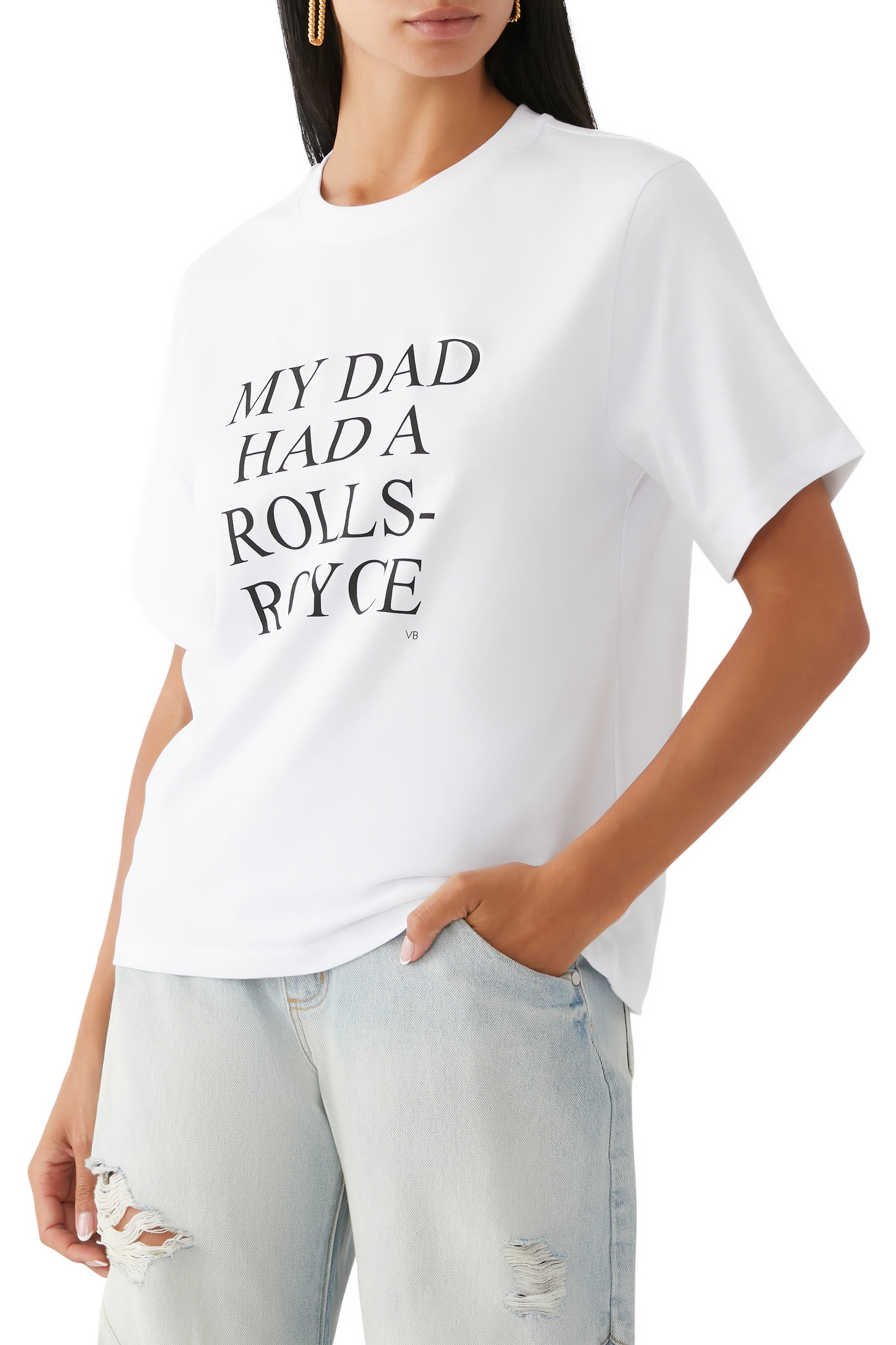 "My Dad Had A Rolls-Royce" Slogan T-Shirt