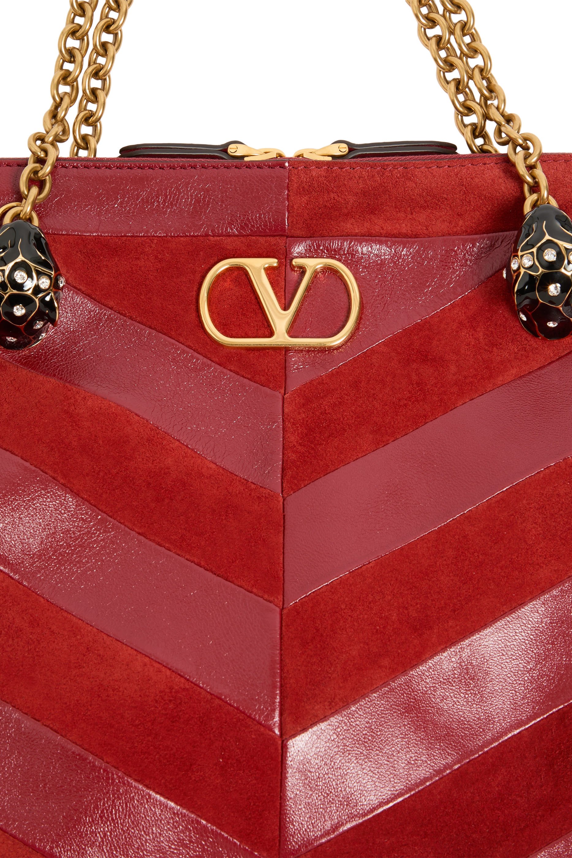 Panthea Chevron Motif Medium Shoulder Bag