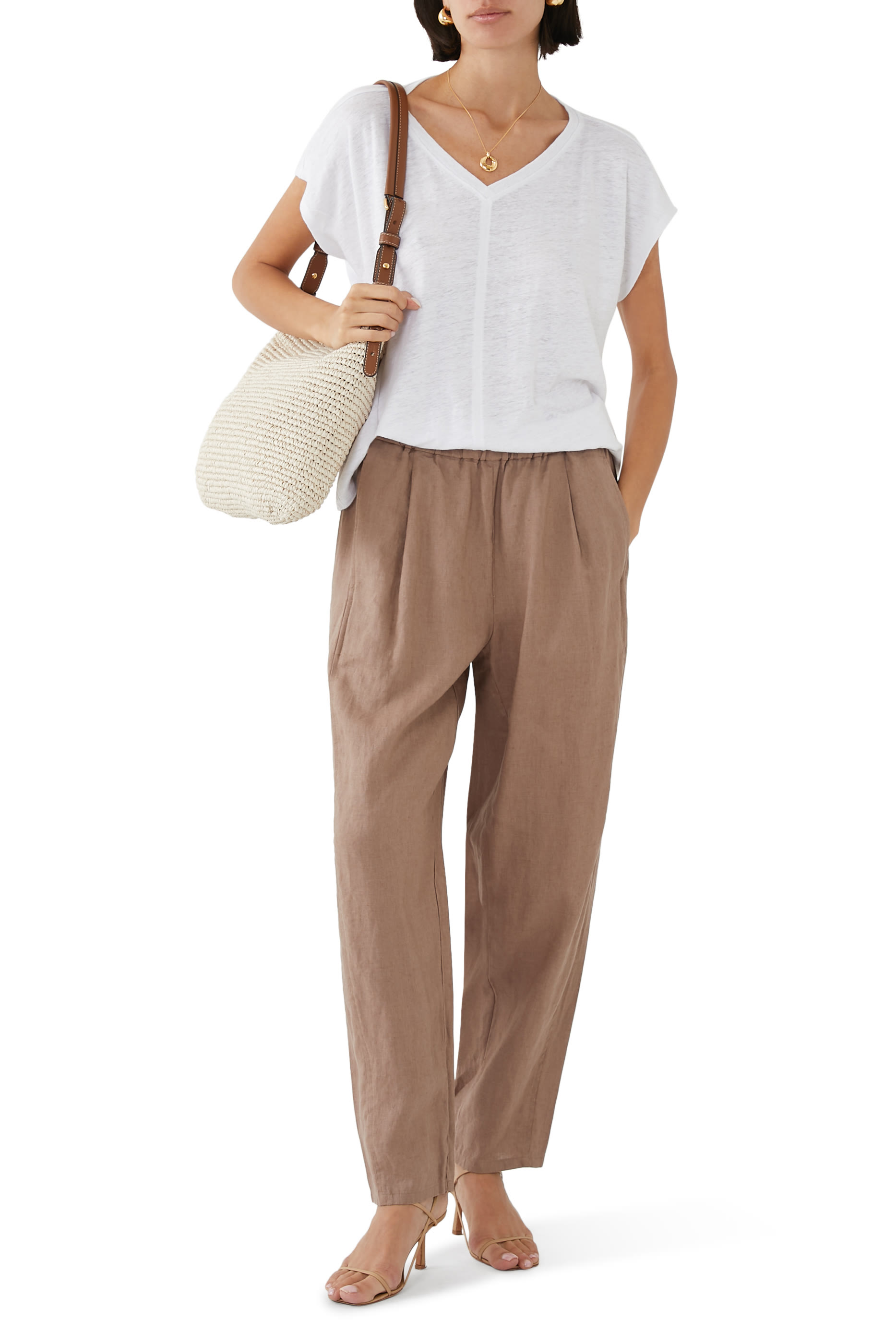 Organic Linen Jersey V-Neck T-Shirt